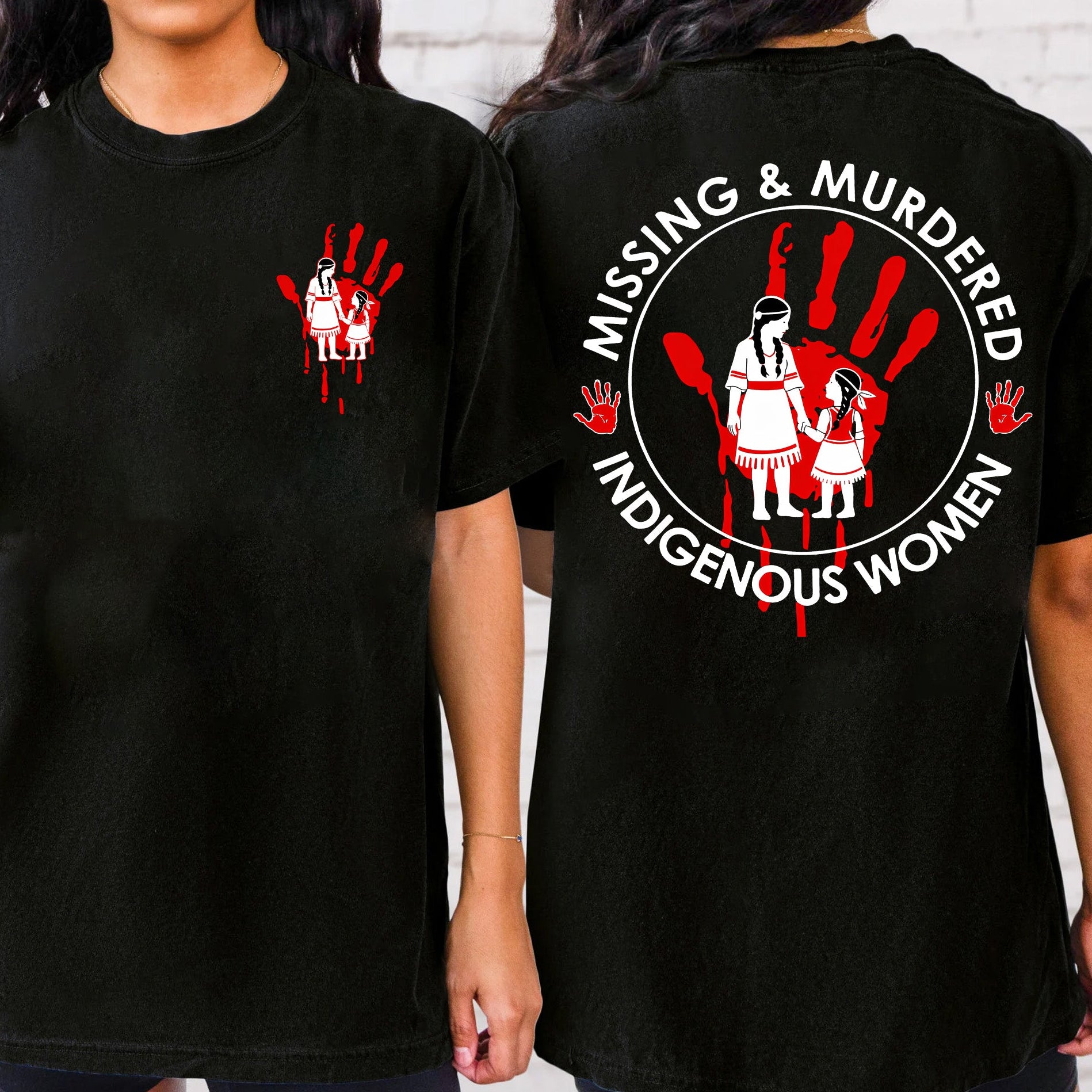 [Two Sides] Missing and Murdered Indigenous Women Unisex T-shirt/T-shirt V-Neck/Hoodie/Sweatshirt - N396