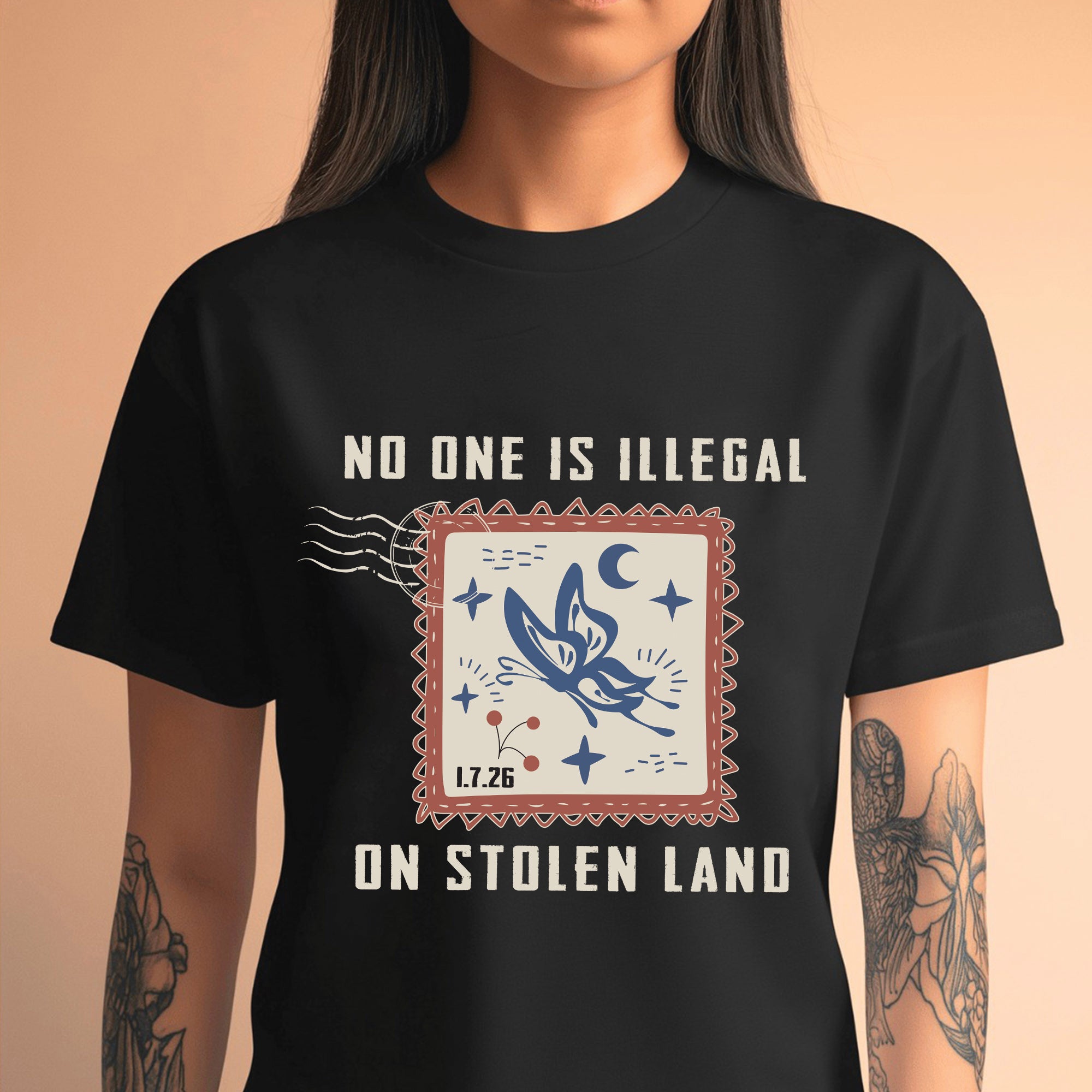 No One Is Illegal On Stolen Land - Indigenous Empowerment Unisex T-shirt/V-neck T-shirt/Hoodie/Sweatshirt