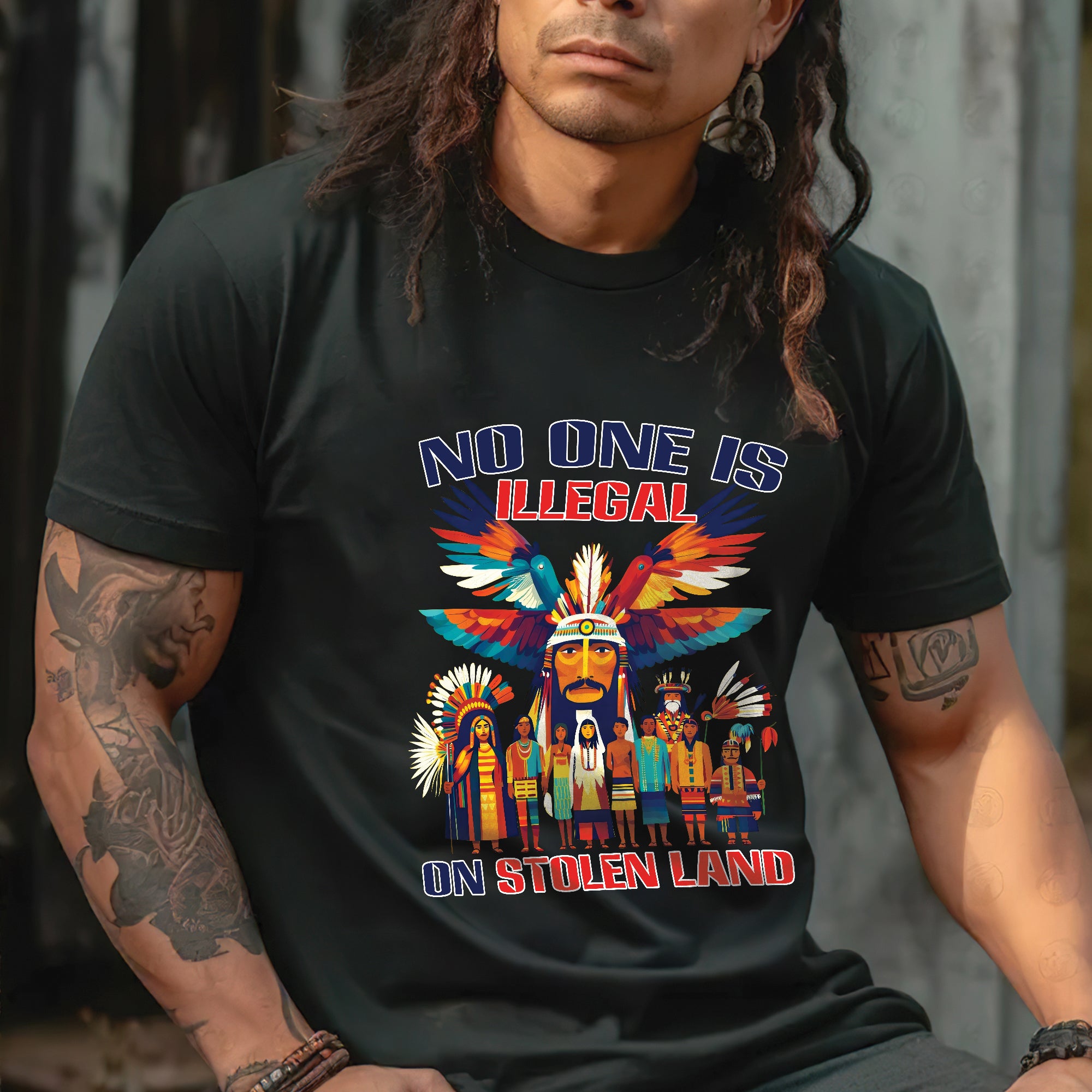 No One Is Illegal on Stolen Land Unisex T-shirt/V-neck T-shirt/Hoodie/Sweatshirt N326