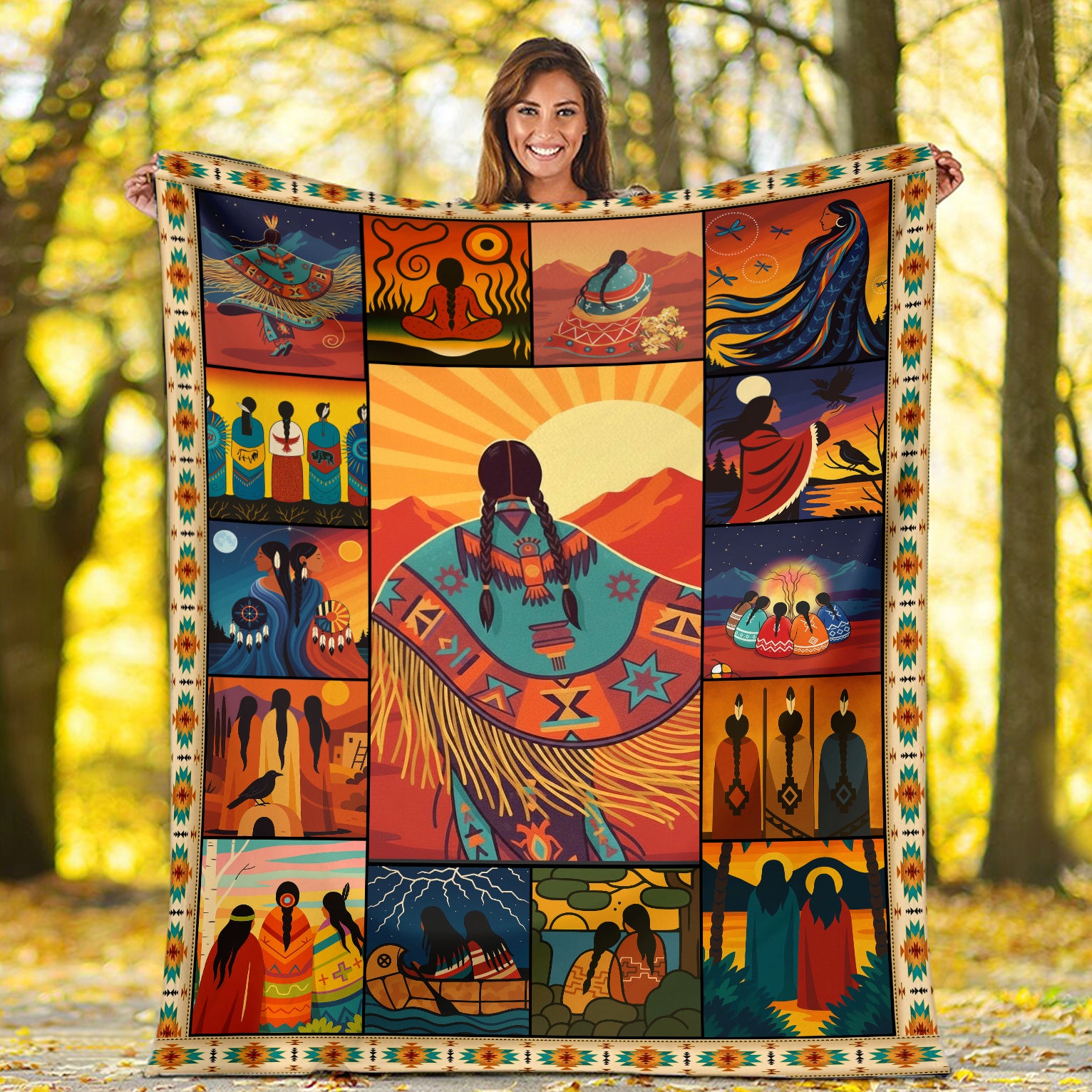 Essence of Indigenous Women Blanket Soft And Warm Fleece Blanket