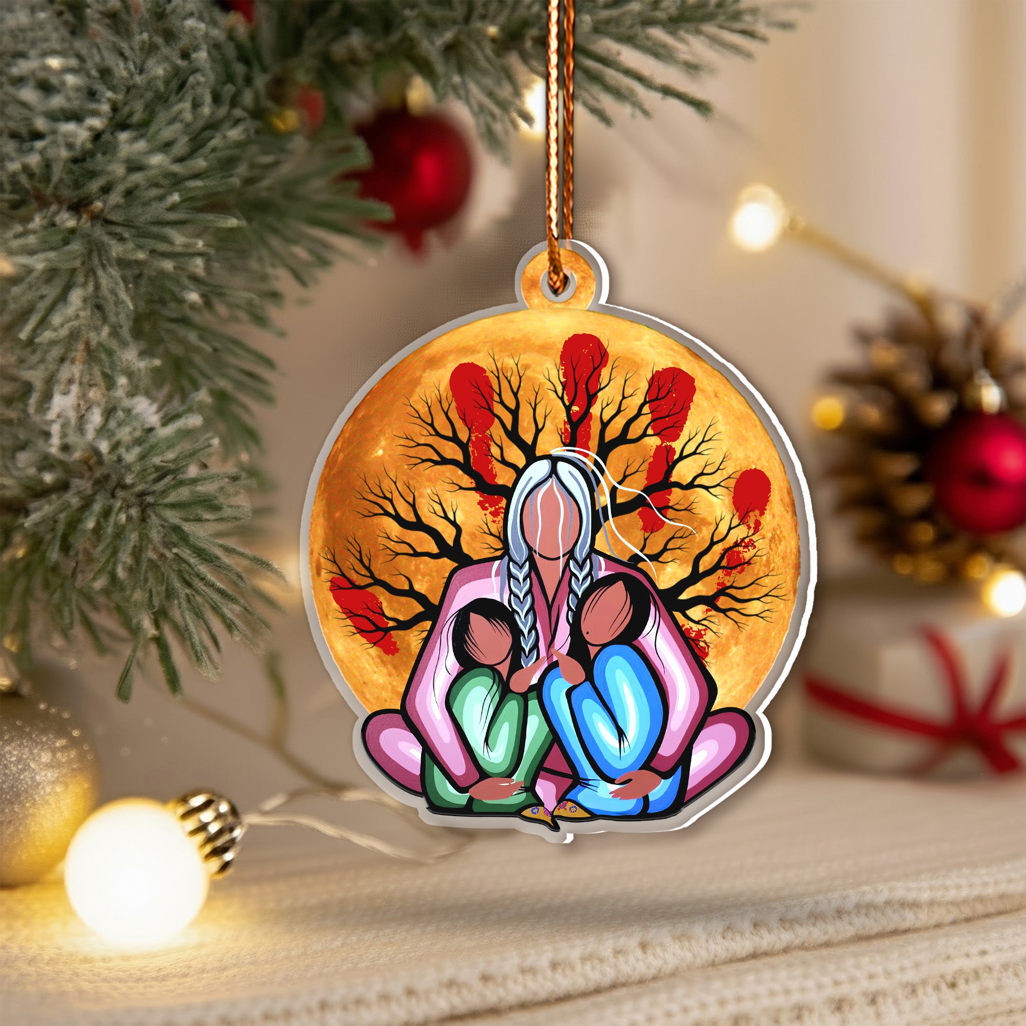 Embrace of the Ancestors Native Memorial Ornament Unique Christmas Gift Decor Flat Acrylic