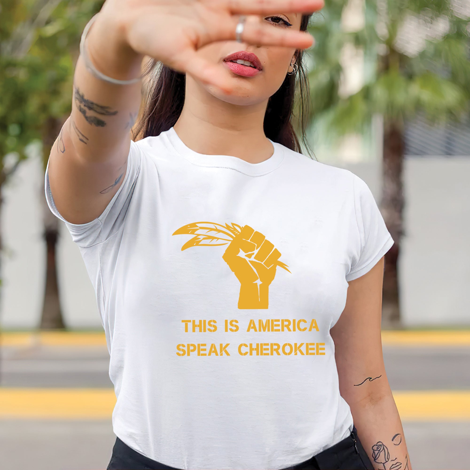 This Is American Speak Cherokee Unisex T-Shirt/T-Shirt V-Neck/Hoodie/Sweatshirt N38