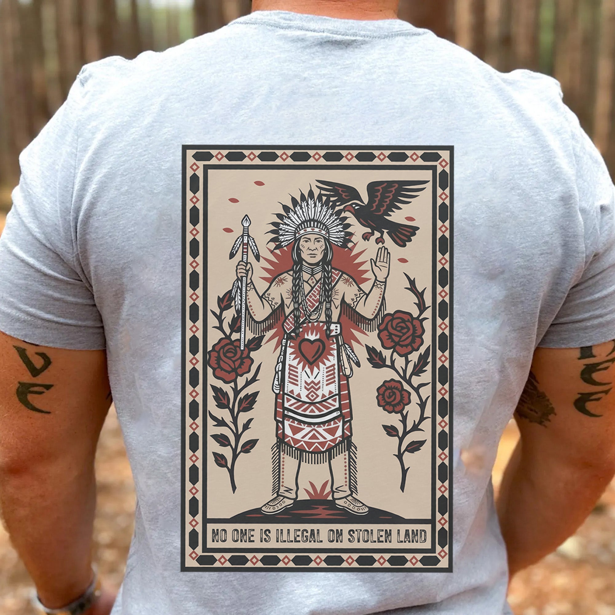 [Two Sides] No One Is Illegal On Stolen Land - Unisex T-Shirt/T-Shirt V-Neck/Hoodie/Sweatshirt N52