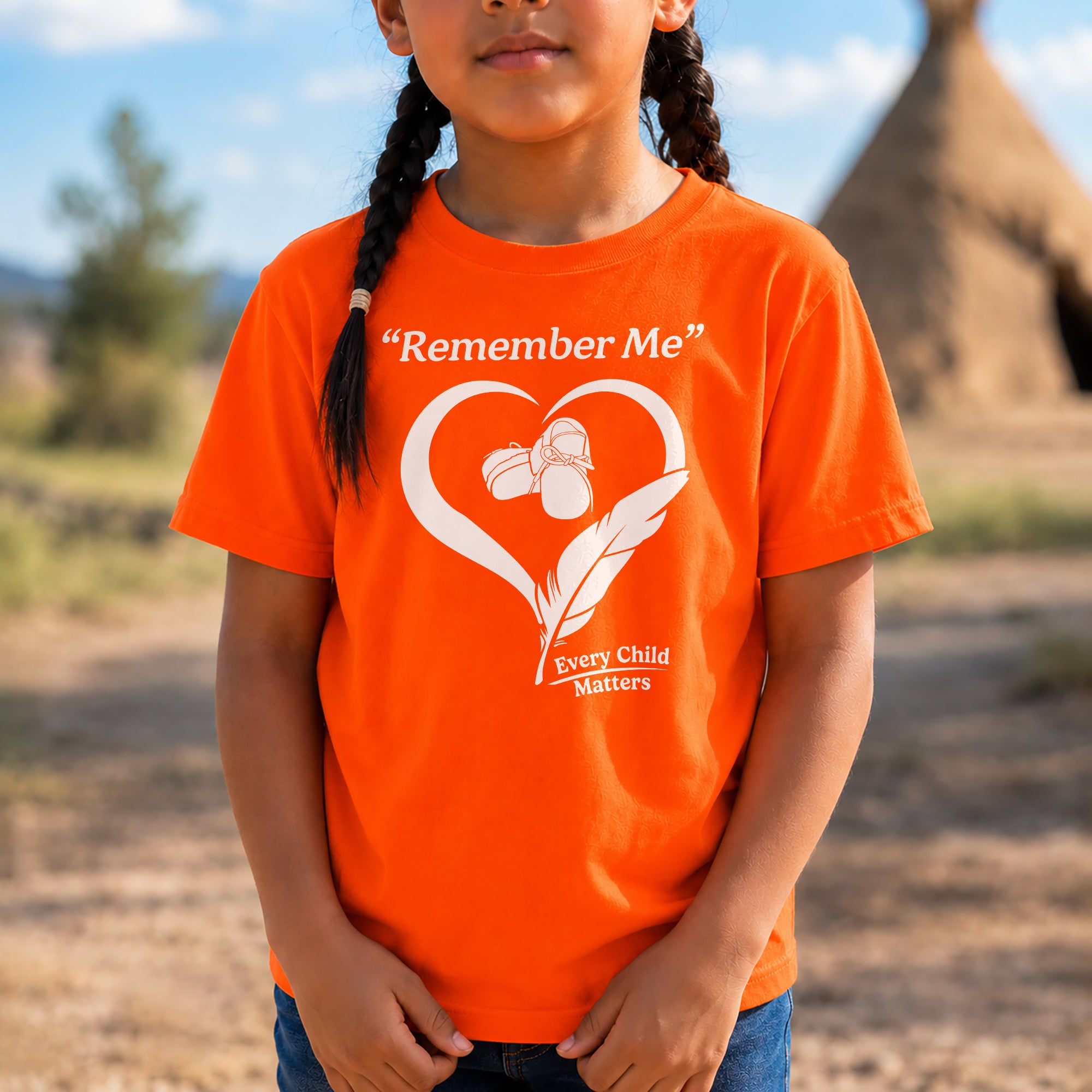 Remember Me Every Child Matters Heart Feather Orange Shirt Day Unisex T-shirt/Hoodie/Sweatshirt
