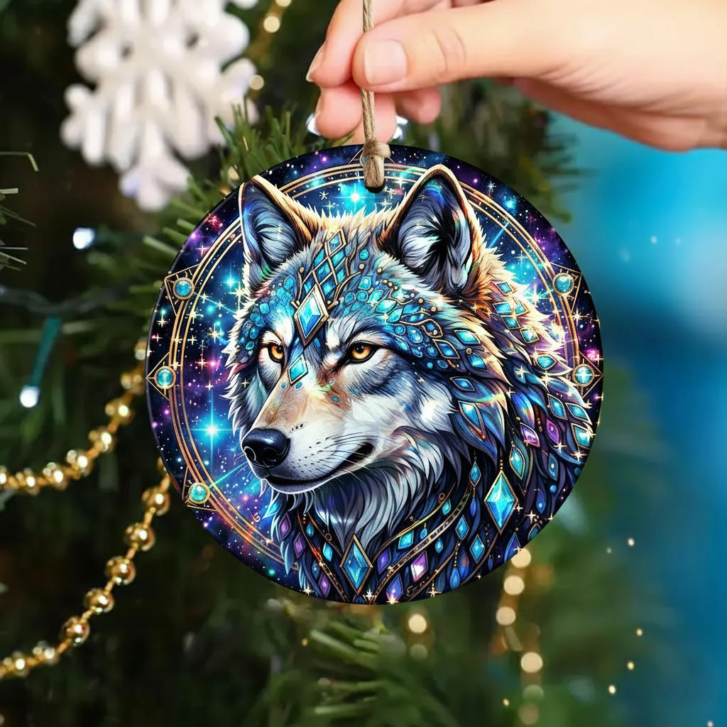 Mystic Wolf Native American Unique Christmas Gift Decor Flat Hologram Acrylic