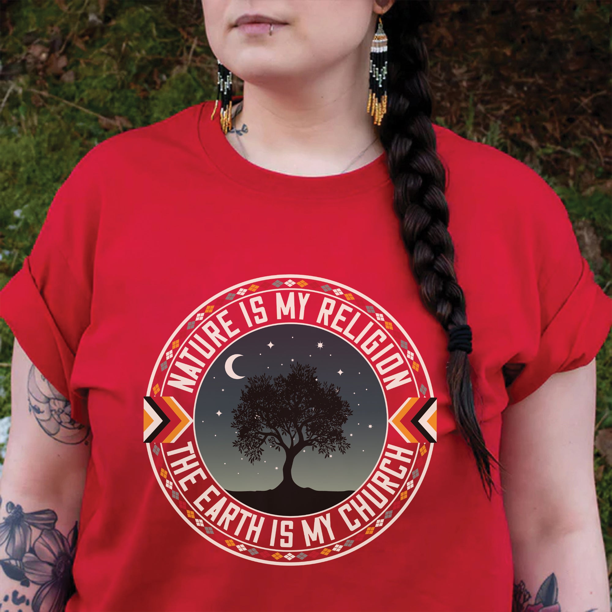 Nature Is My Religion And The Earth Is My Church Unisex T-Shirt/T-Shirt V-Neck/Hoodie/Sweatshirt - N66