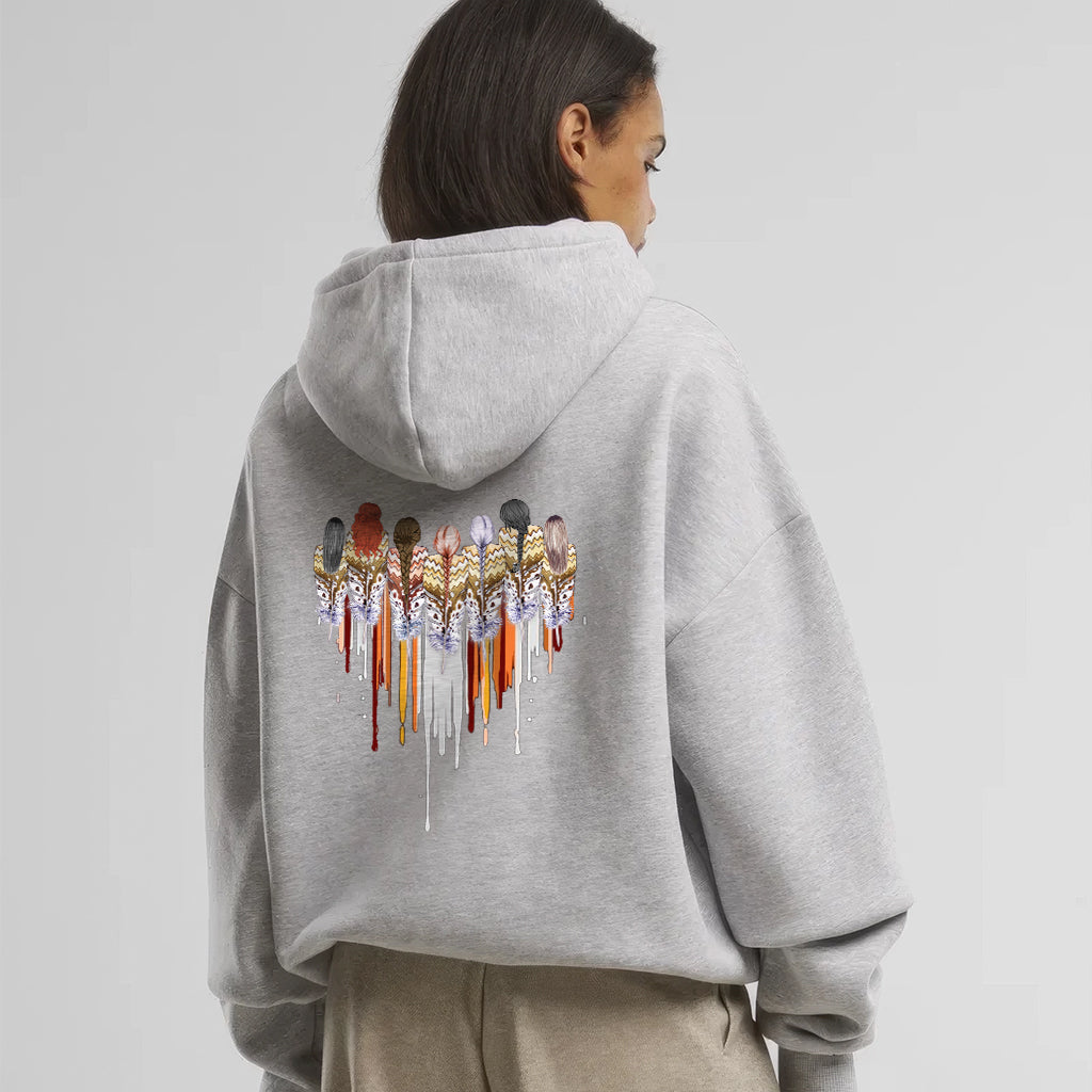 [Two Sides] Native American Feather Heart Indigenous Women Unisex Tank Top/Long Sleeve/Hoodie Zip