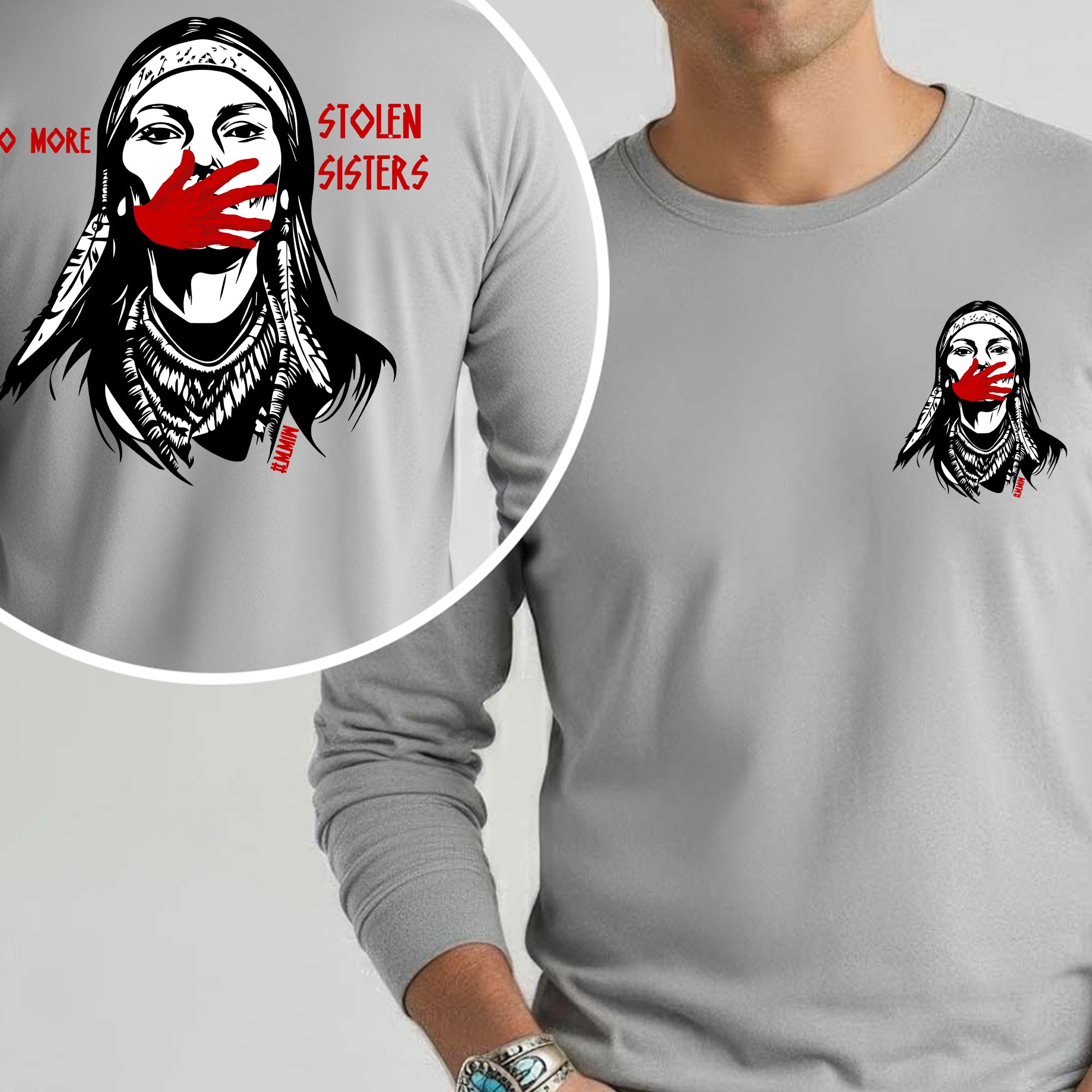 [Two Sides] No More Stolen Sisters – Indigenous Women Native American Unisex Tank Top/Long Sleeve/Hoodie Zip