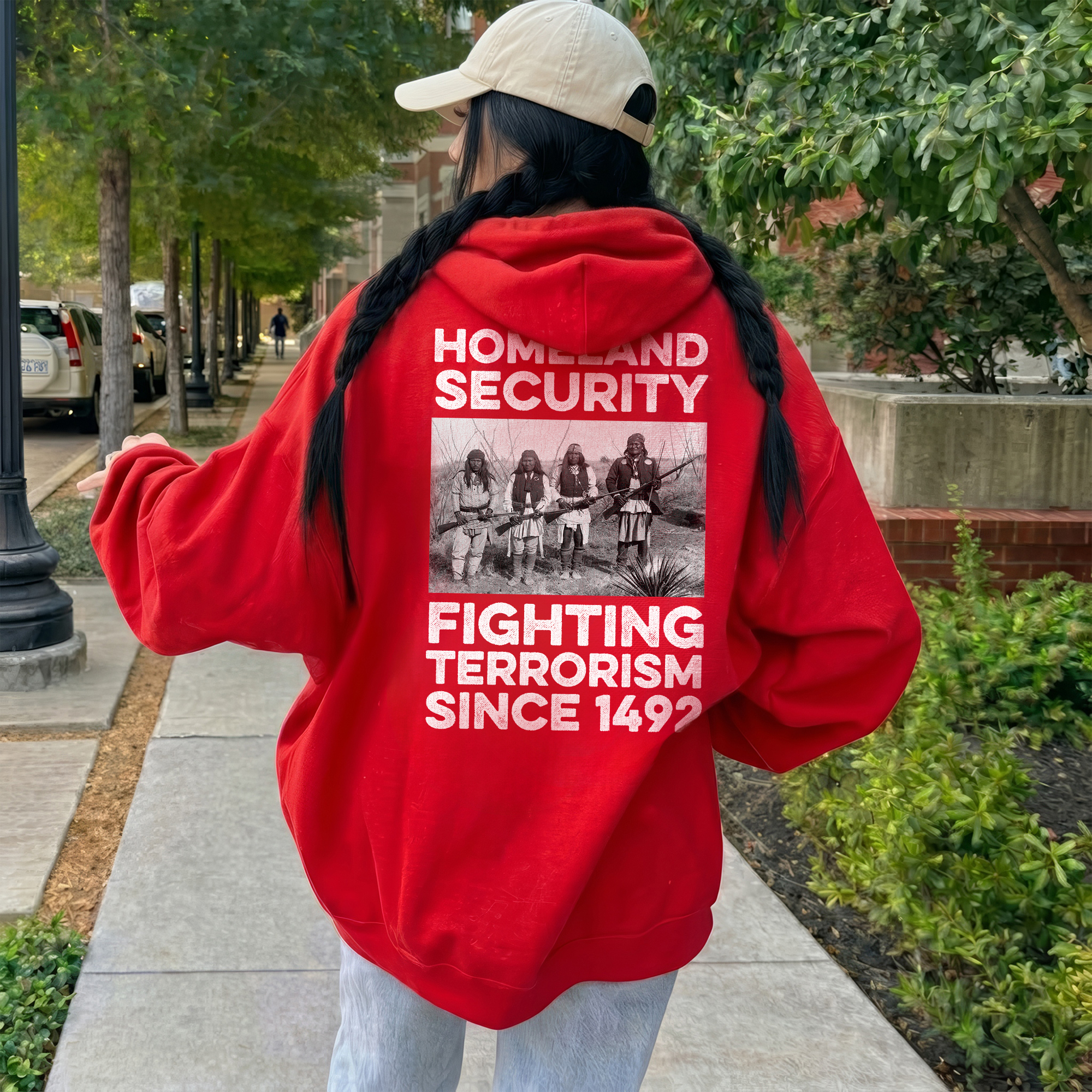 [Back] Homeland Security Fighting Terrorism Since 1492 Unisex Tank Top/Long Sleeve/Hoodie Zip