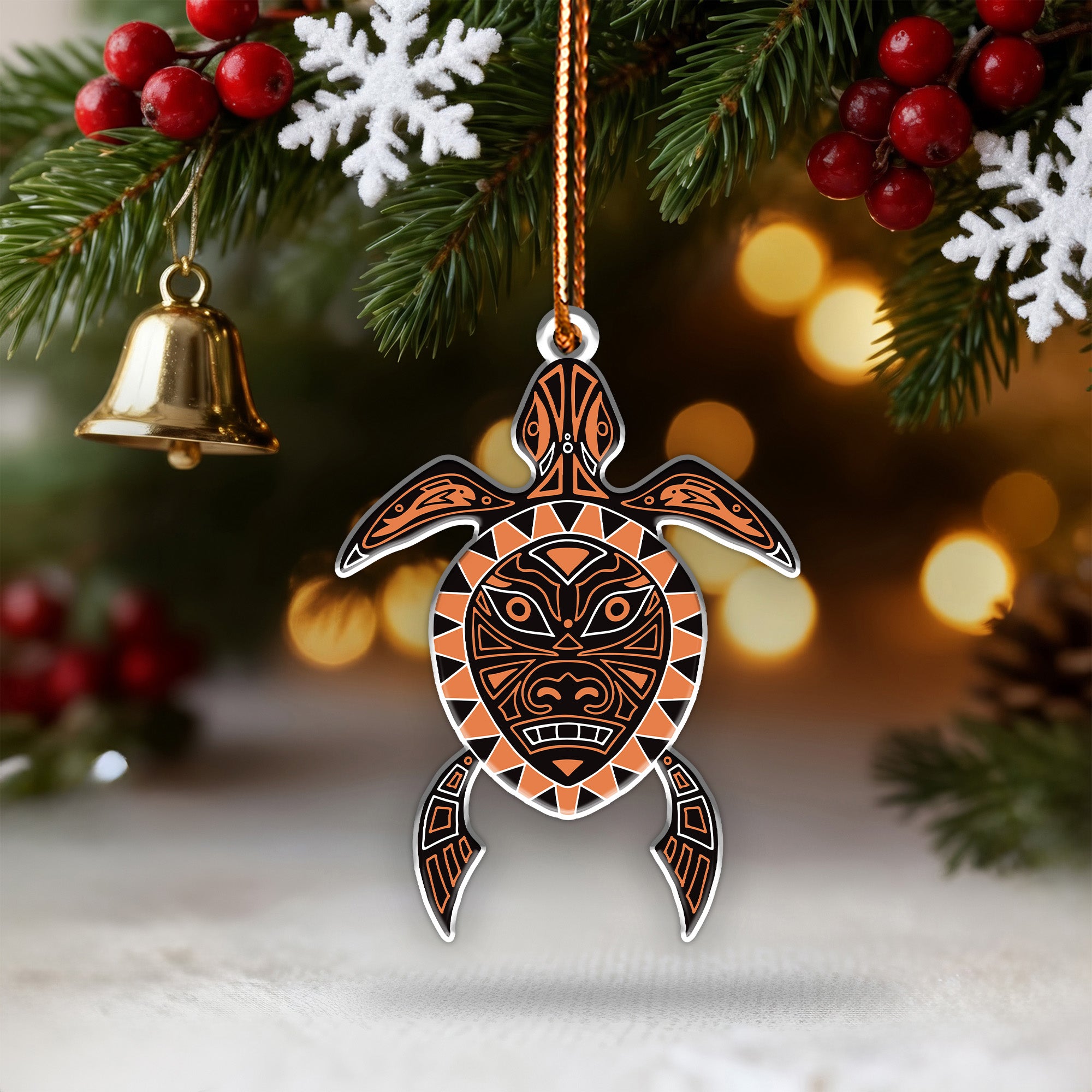 Guardian Turtle Ornament Native American Unique Christmas Gift Decor Flat Acrylic