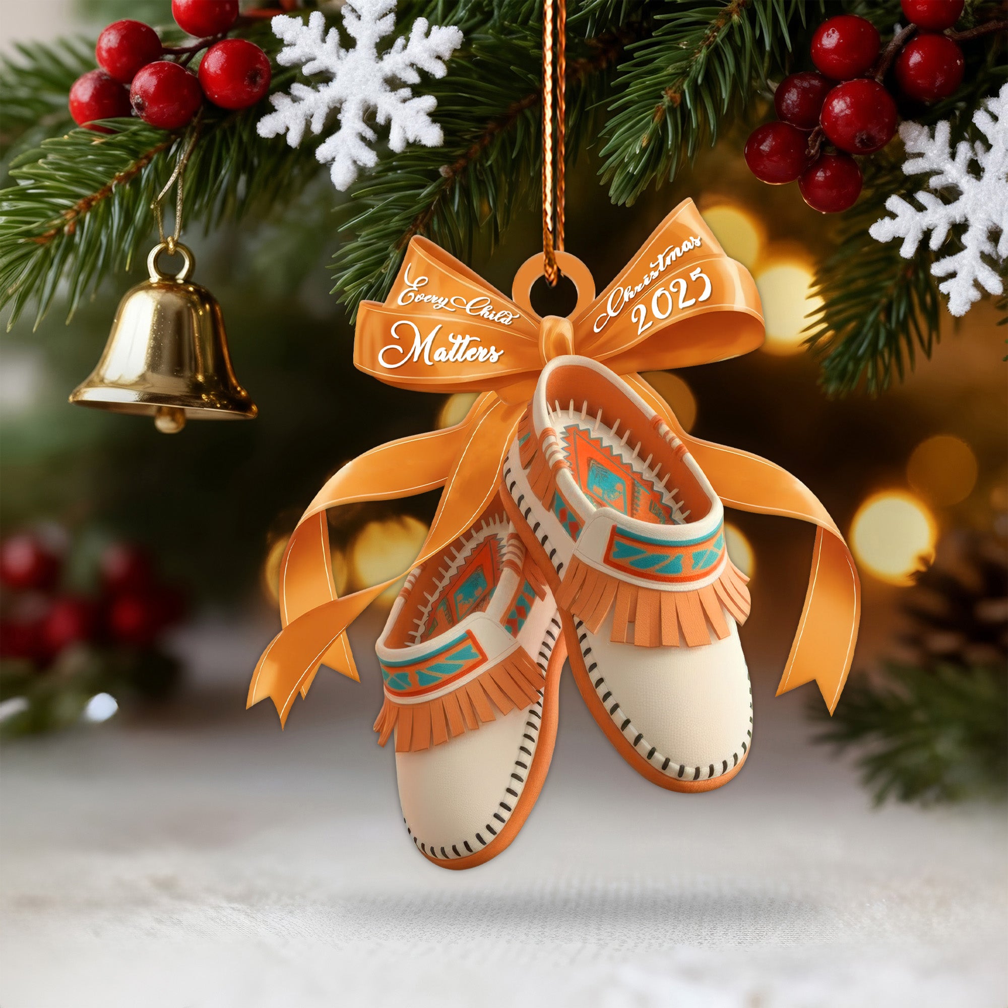 Native Moccasin Keepsake Ornament Every Child Matters 2025 Edition Unique Christmas Gift Decor Flat Acrylic