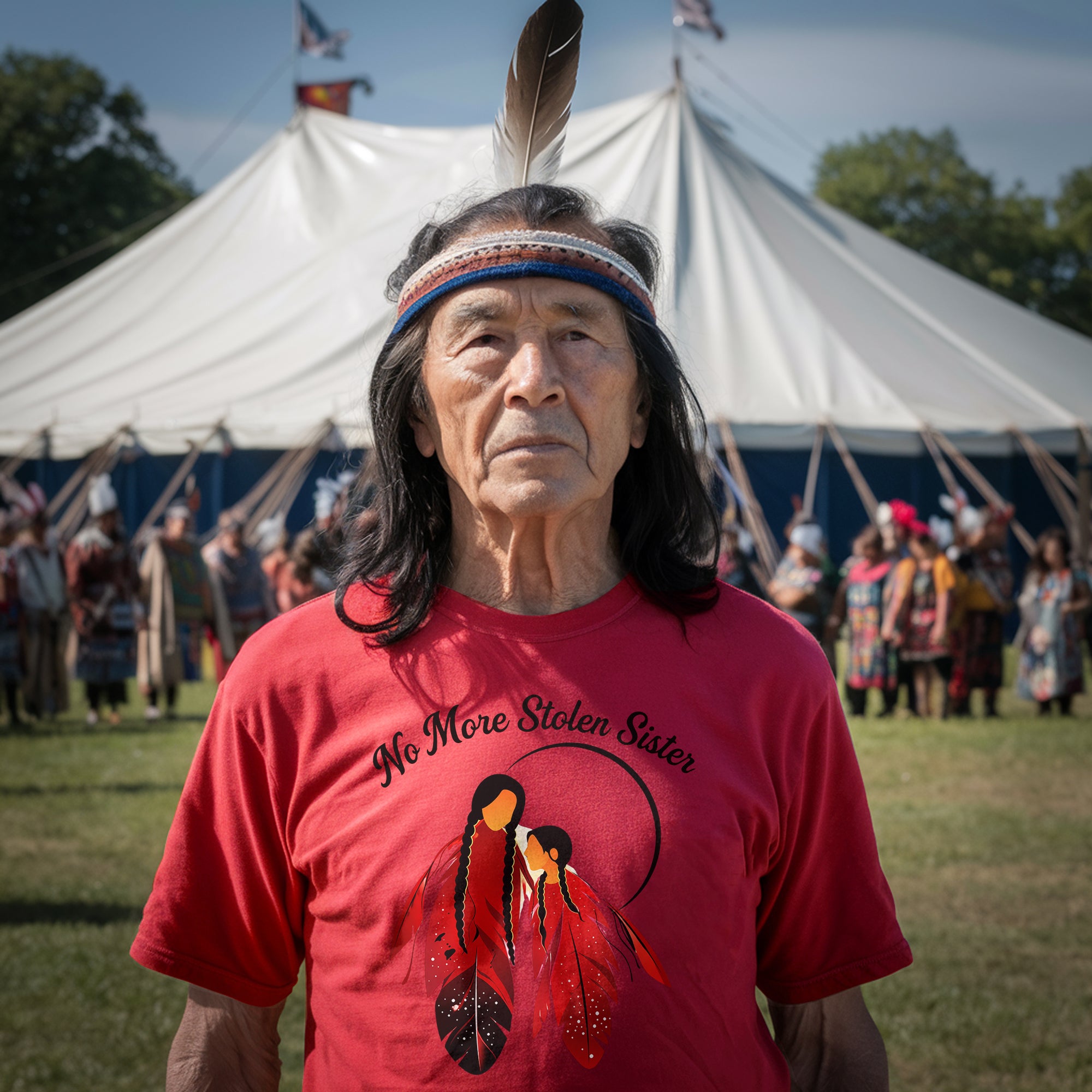 No More Stolen Sisters Red Feather Unisex T-shirt/T-shirt V-Neck/Hoodie/Sweatshirt