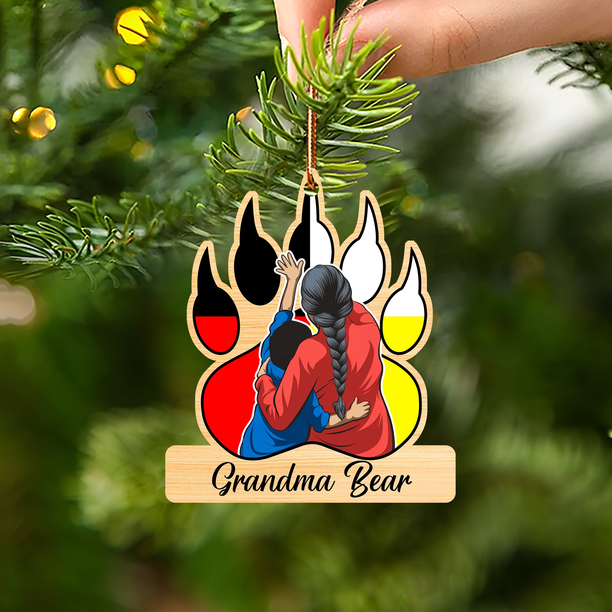 Grandma Bear Native American - Unique Christmas Gift Decor Flat Acrylic