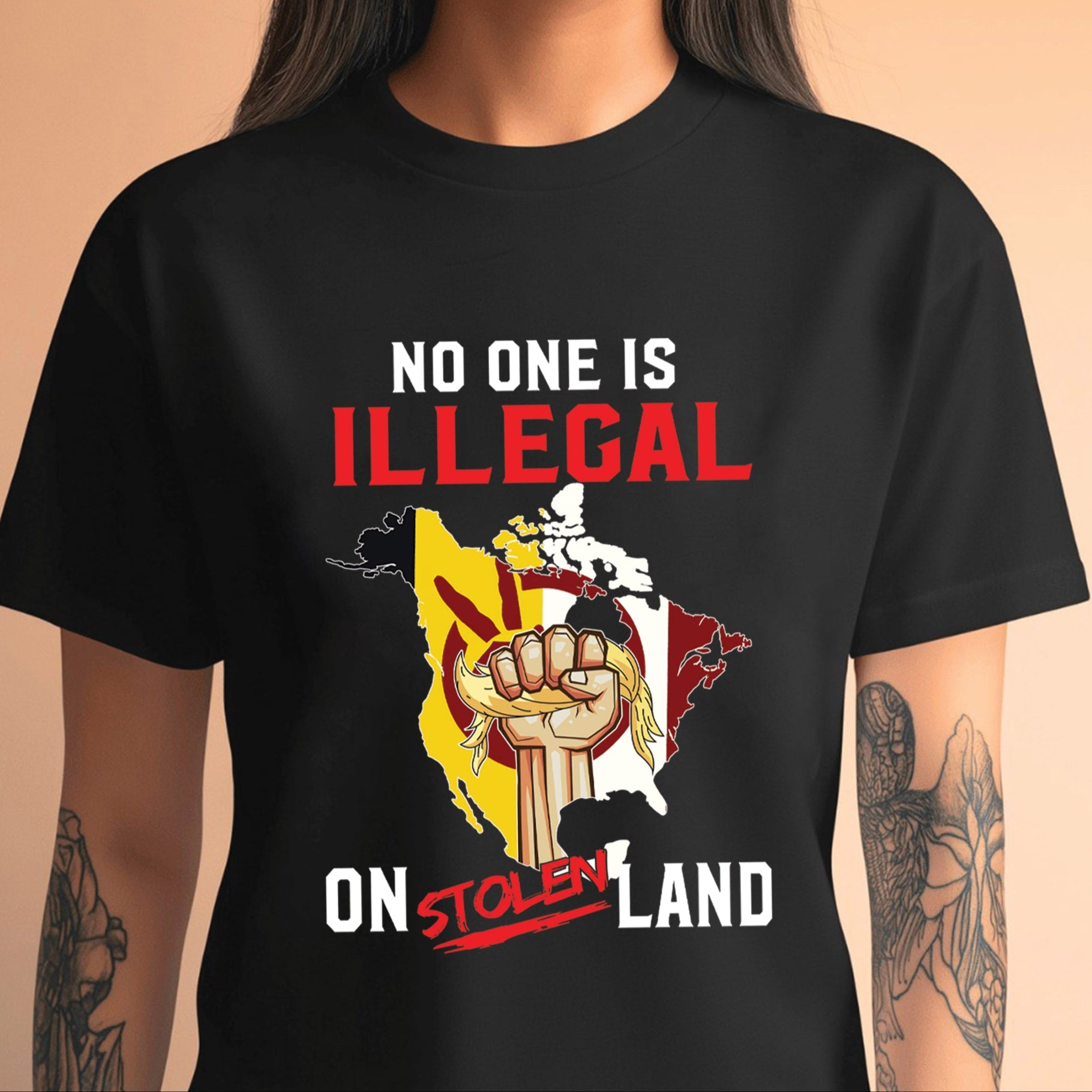 No One Is Illegal On Stolen Land - Unisex T-Shirt/T-Shirt V-Neck/Hoodie/Sweatshirt N54