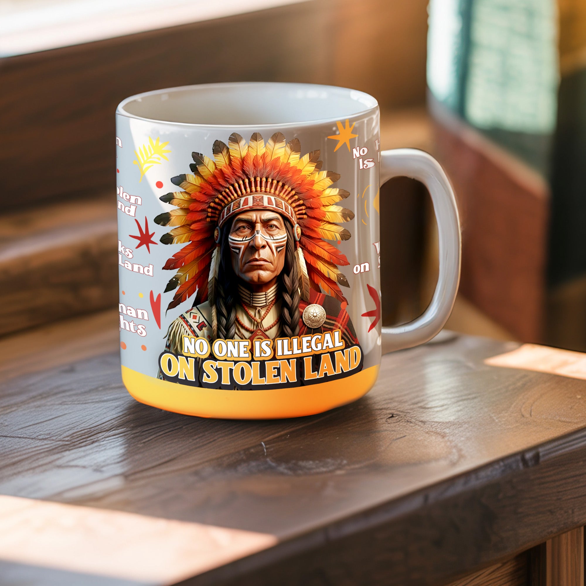 No One is Illegal On Stolen Land Indigenous Rights Native American Heritage Mug