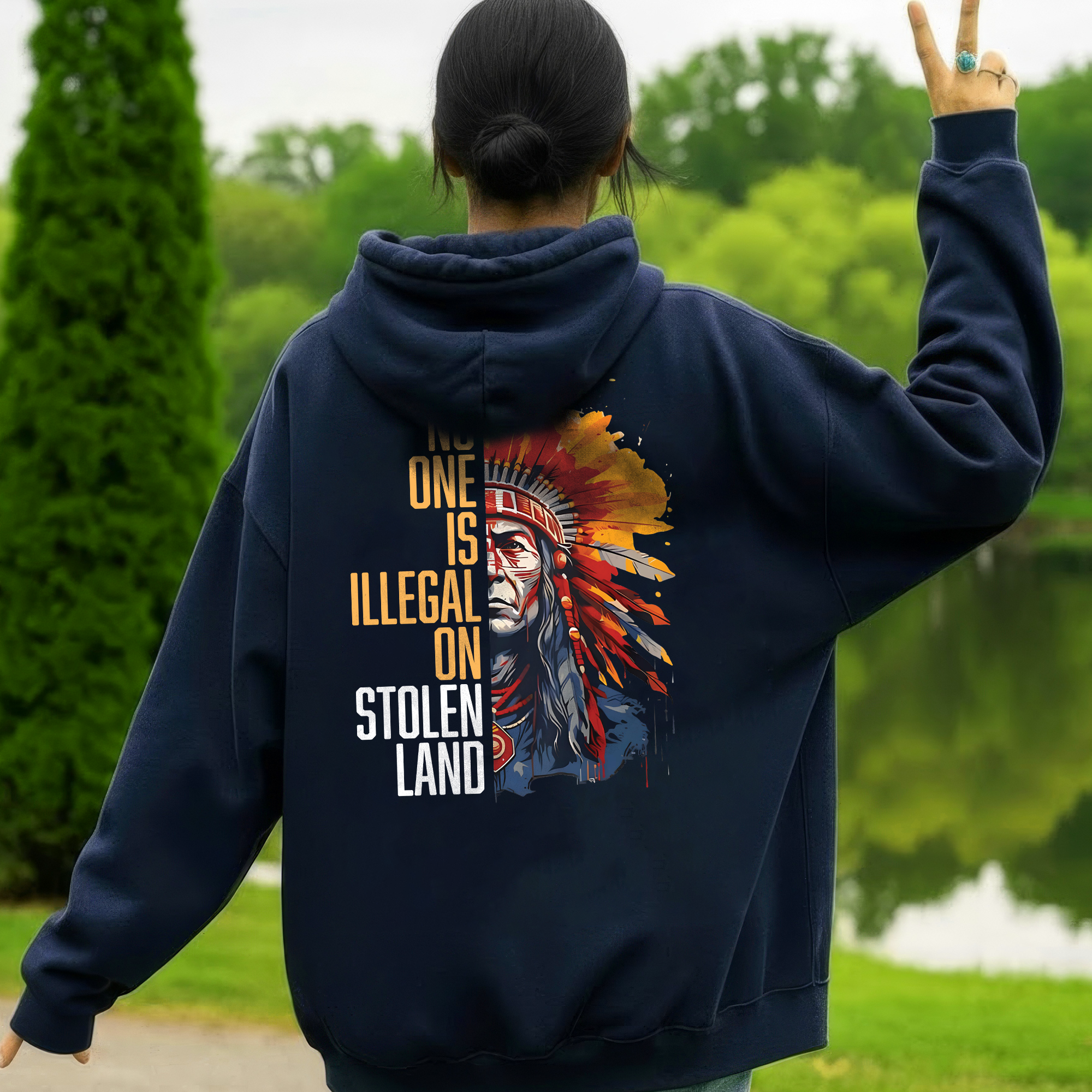 [Two Sides] No One Is Illegal On Stolen Land Unisex Tank Top/Long Sleeve/Hoodie Zip
