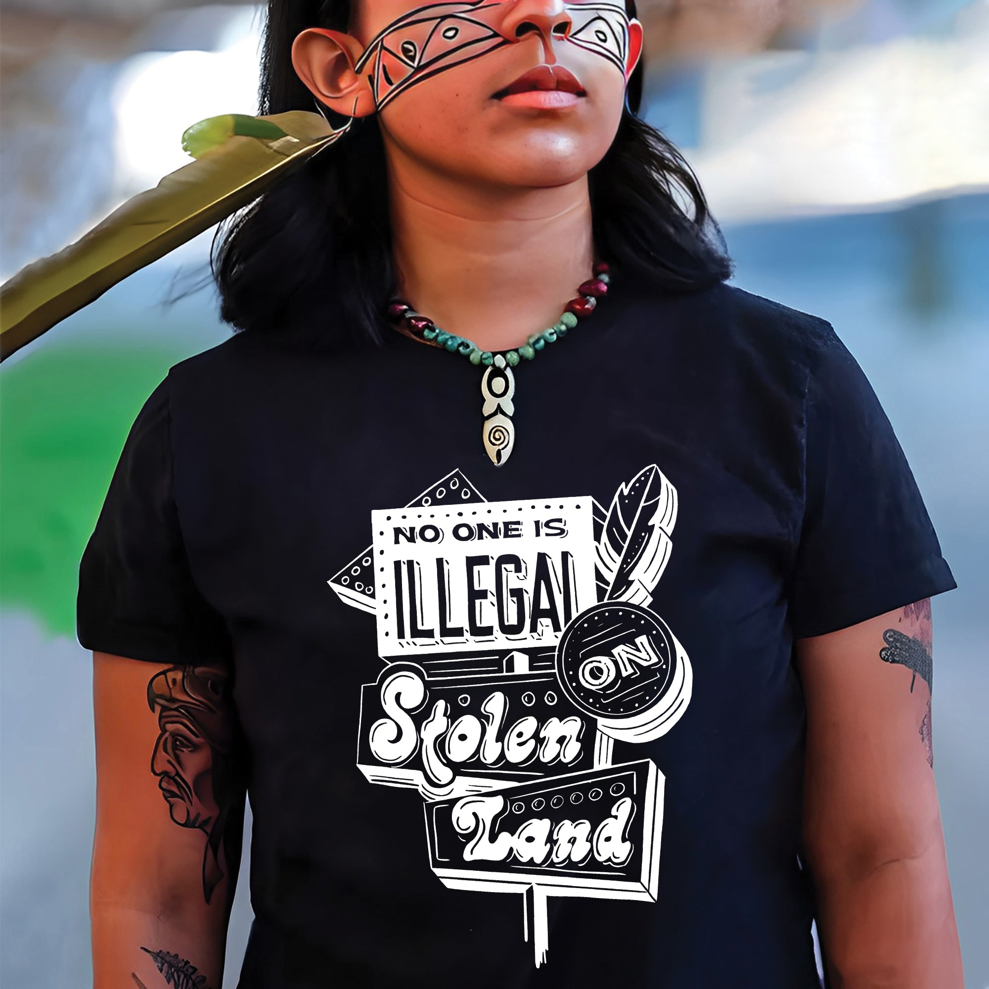 No One Is Illegal On Stolen Land Indigenous Protest Unisex T-shirt/V-neck T-shirt/Hoodie/Sweatshirt