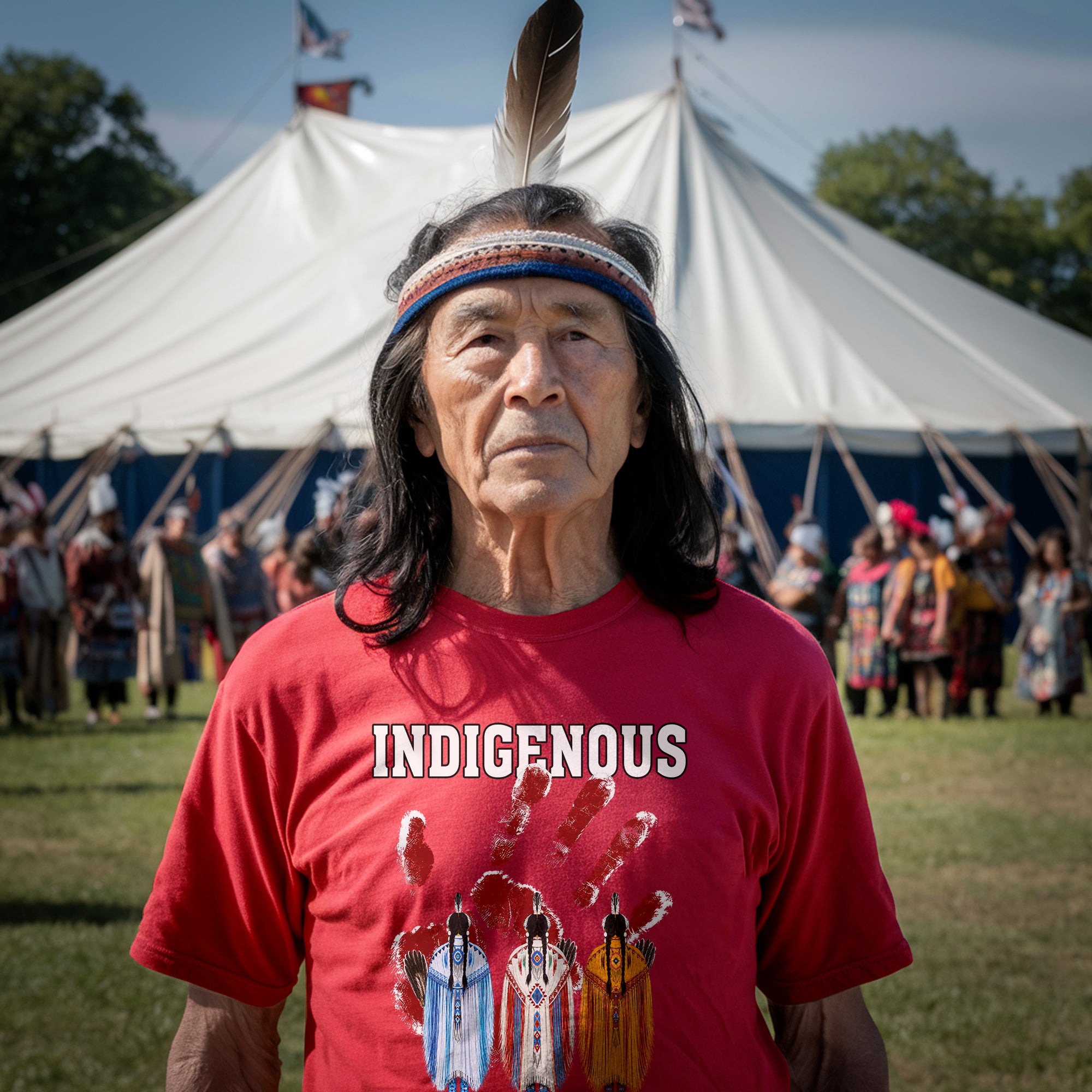 Red Handprint Indigenous Women - MMIW Awareness Three Sisters Unisex T-shirt/T-shirt V-Neck/Hoodie/Sweatshirt