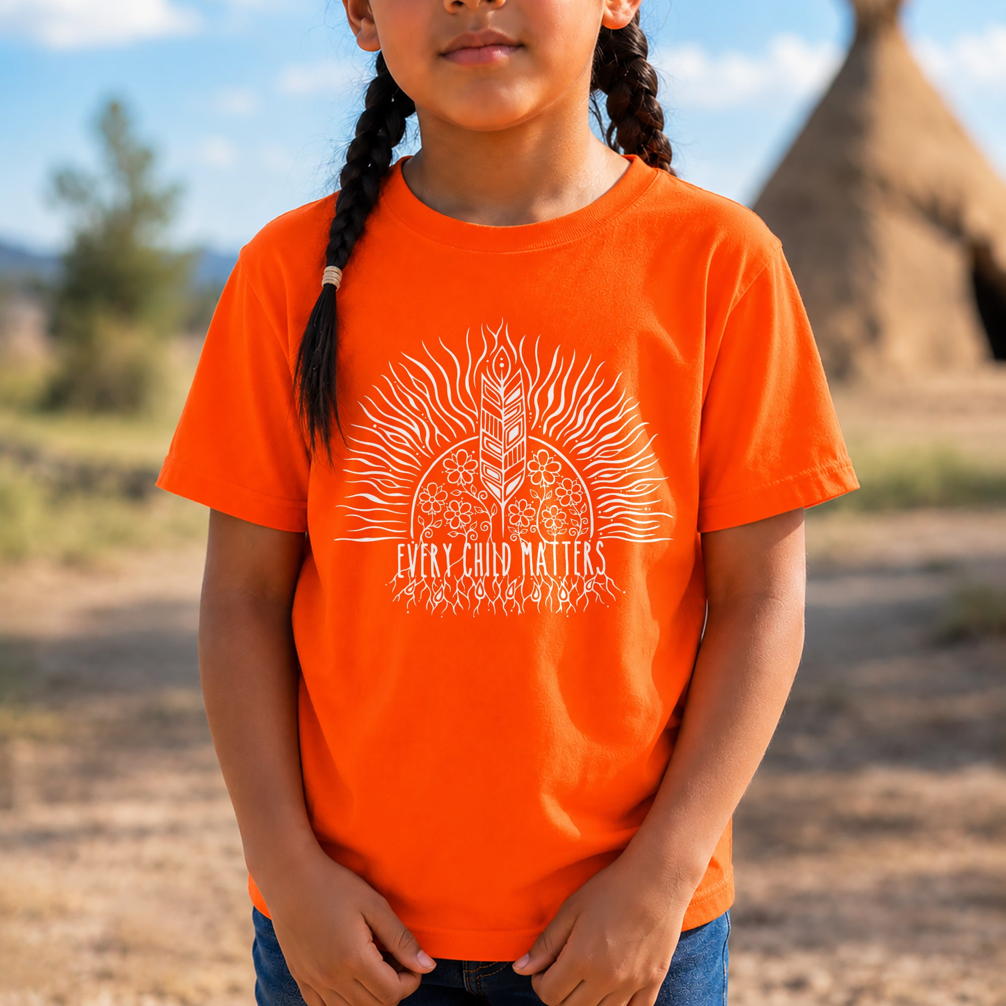 Every Child Matters Sacred Feather Sunburst Orange Unisex T-shirt/Hoodie/Sweatshirt