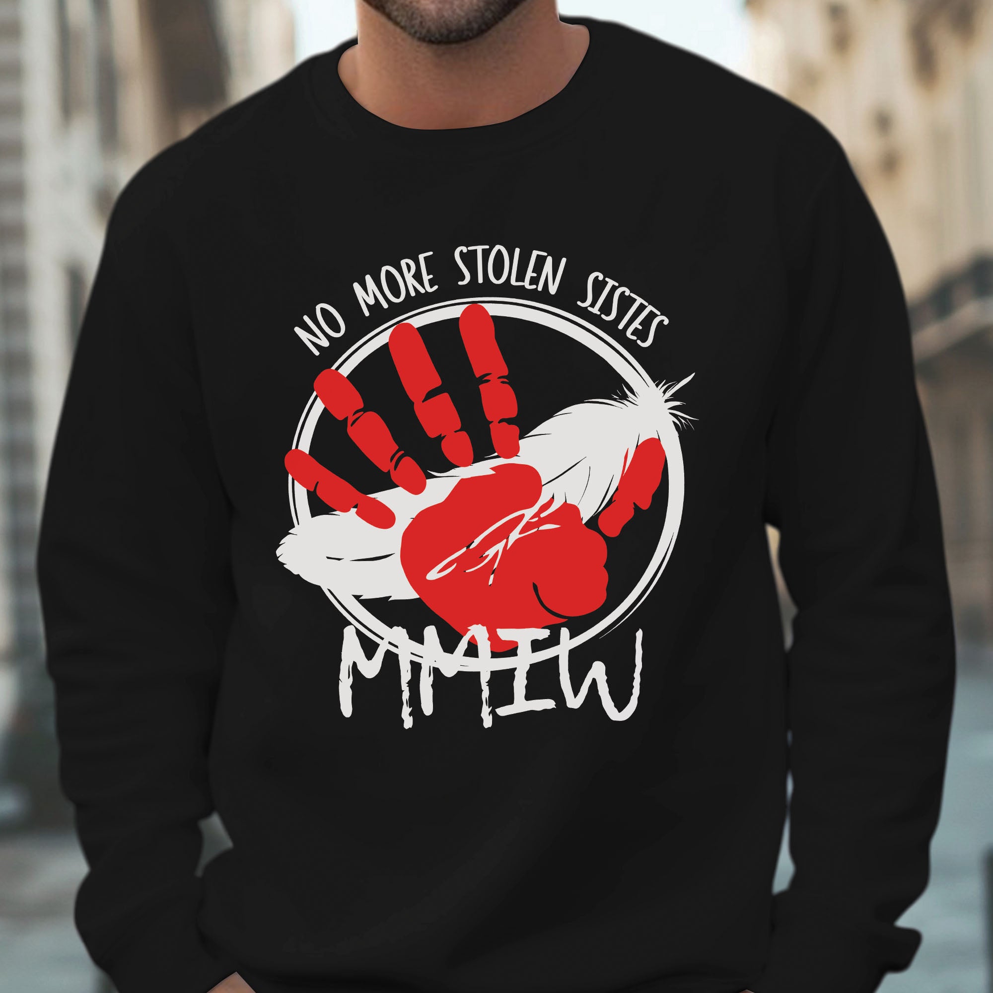 No More Stolen Sisters MMIW Native Women Awareness Unisex T-shirt/T-shirt V-Neck/Hoodie/Sweatshirt - One side