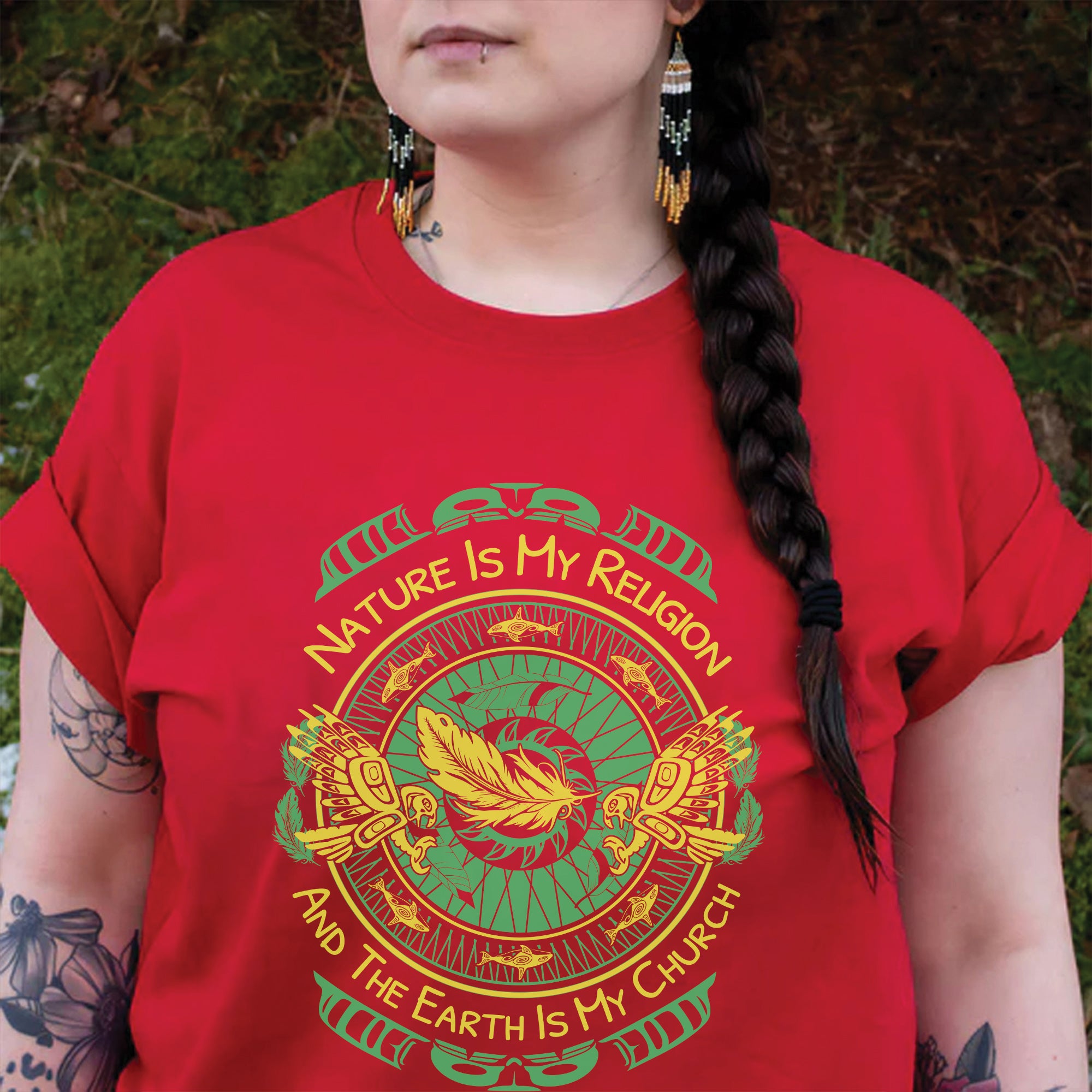 Nature Is My Religion And The Earth Is My Church Unisex T-Shirt/T-Shirt V-Neck/Hoodie/Sweatshirt - N65