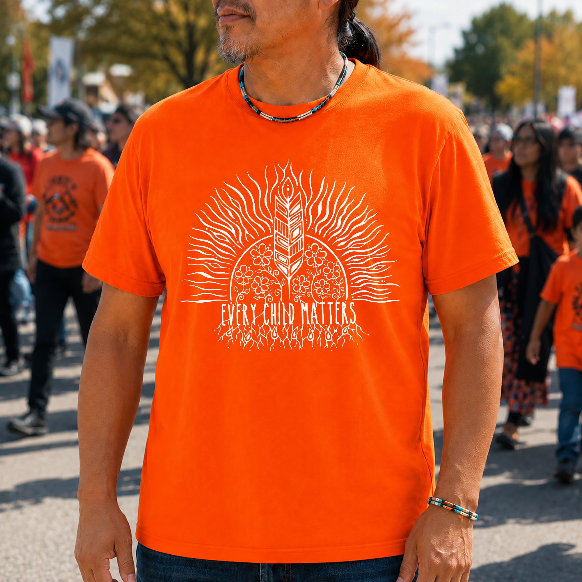 Every Child Matters Sacred Feather Sunburst Orange Unisex T-shirt/Hoodie/Sweatshirt