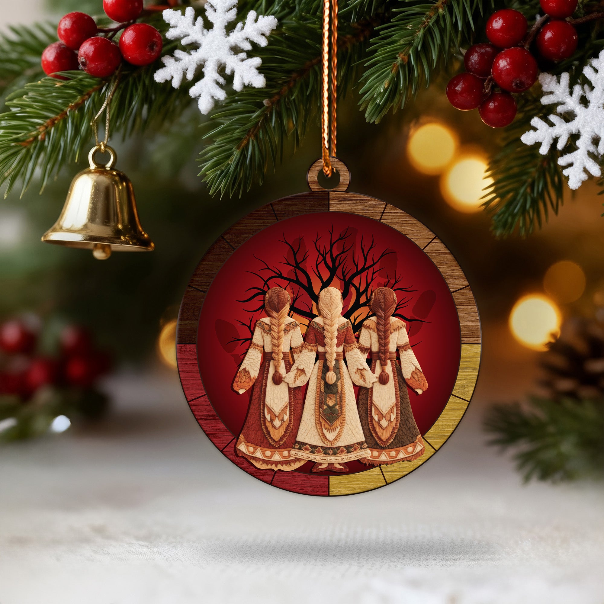 Three Sisters Ornament Native American Sacred Sisterhood Unique Christmas Gift Decor Flat Acrylic