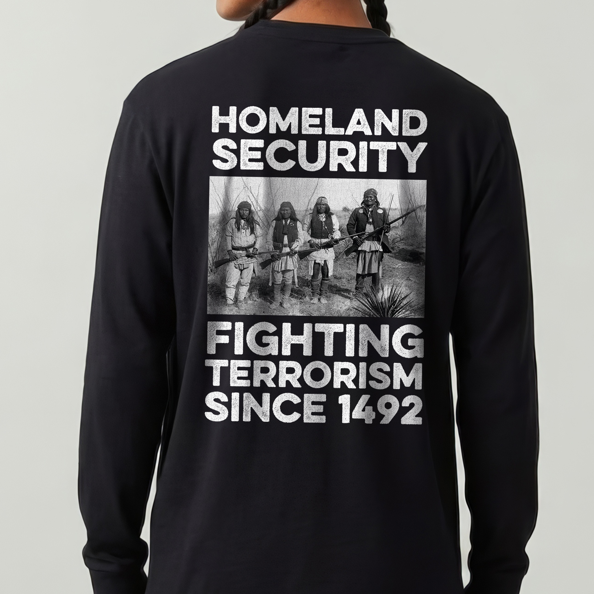 [Back] Homeland Security Fighting Terrorism Since 1492 Unisex Tank Top/Long Sleeve/Hoodie Zip