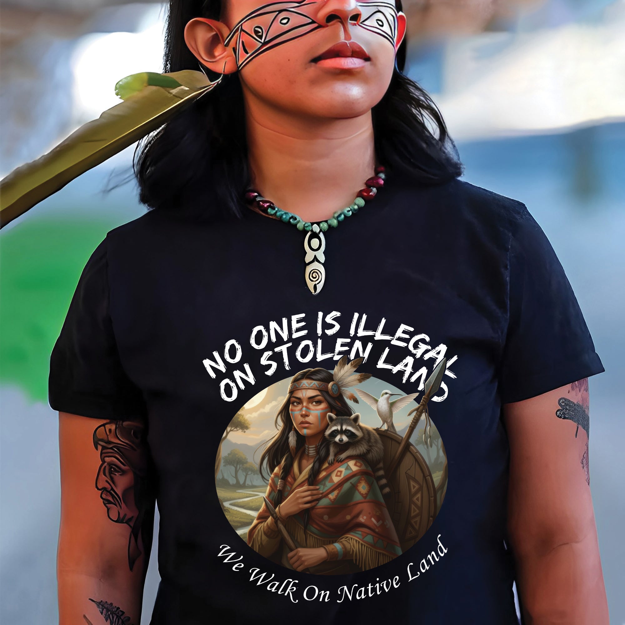 No One Is Illegal On Stolen Land - Unisex T-Shirt/T-Shirt V-Neck/Hoodie/Sweatshirt N84