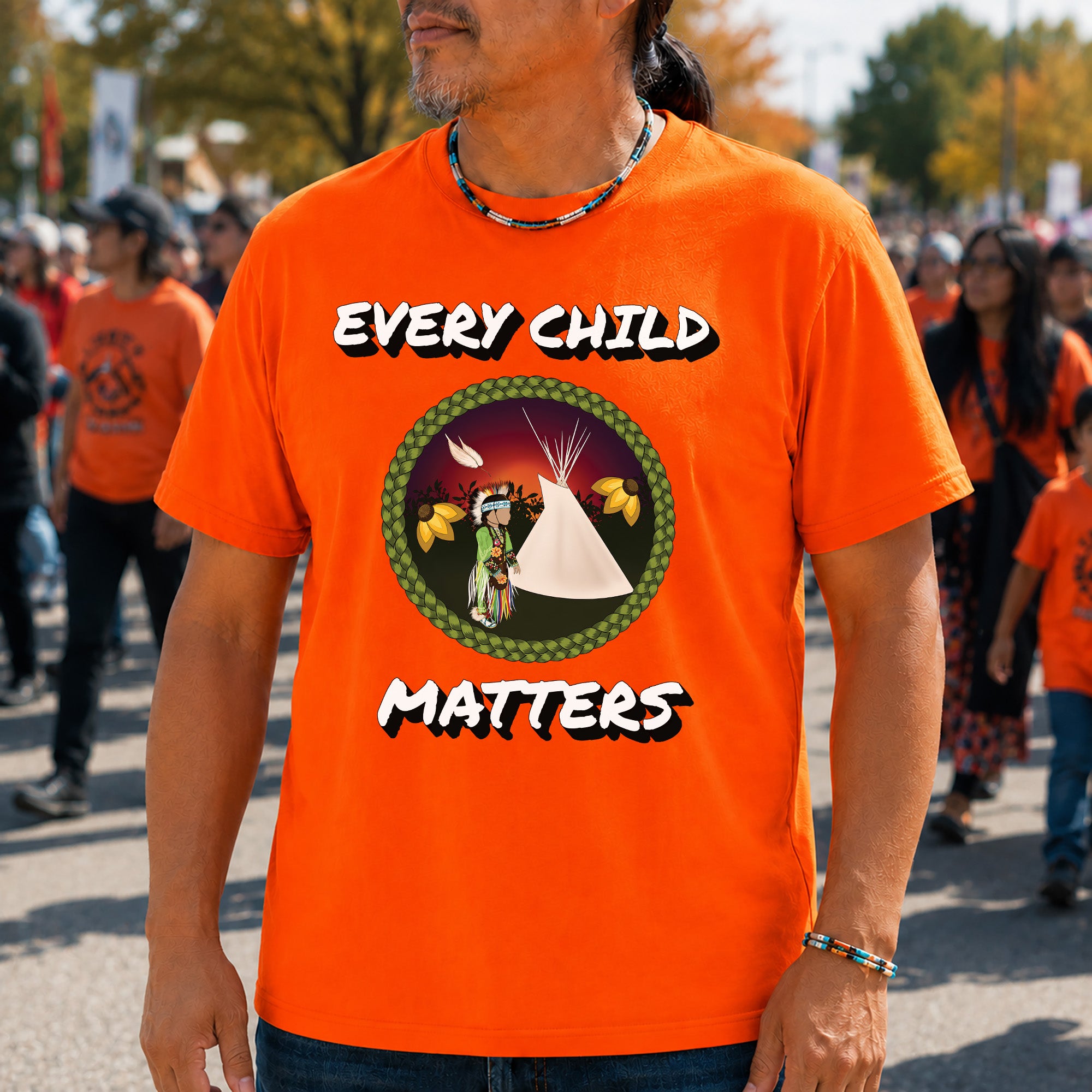Every Child Matters Indigenous Child & Tipi Orange Shirt Day Unisex T-shirt/Hoodie/Sweatshirt