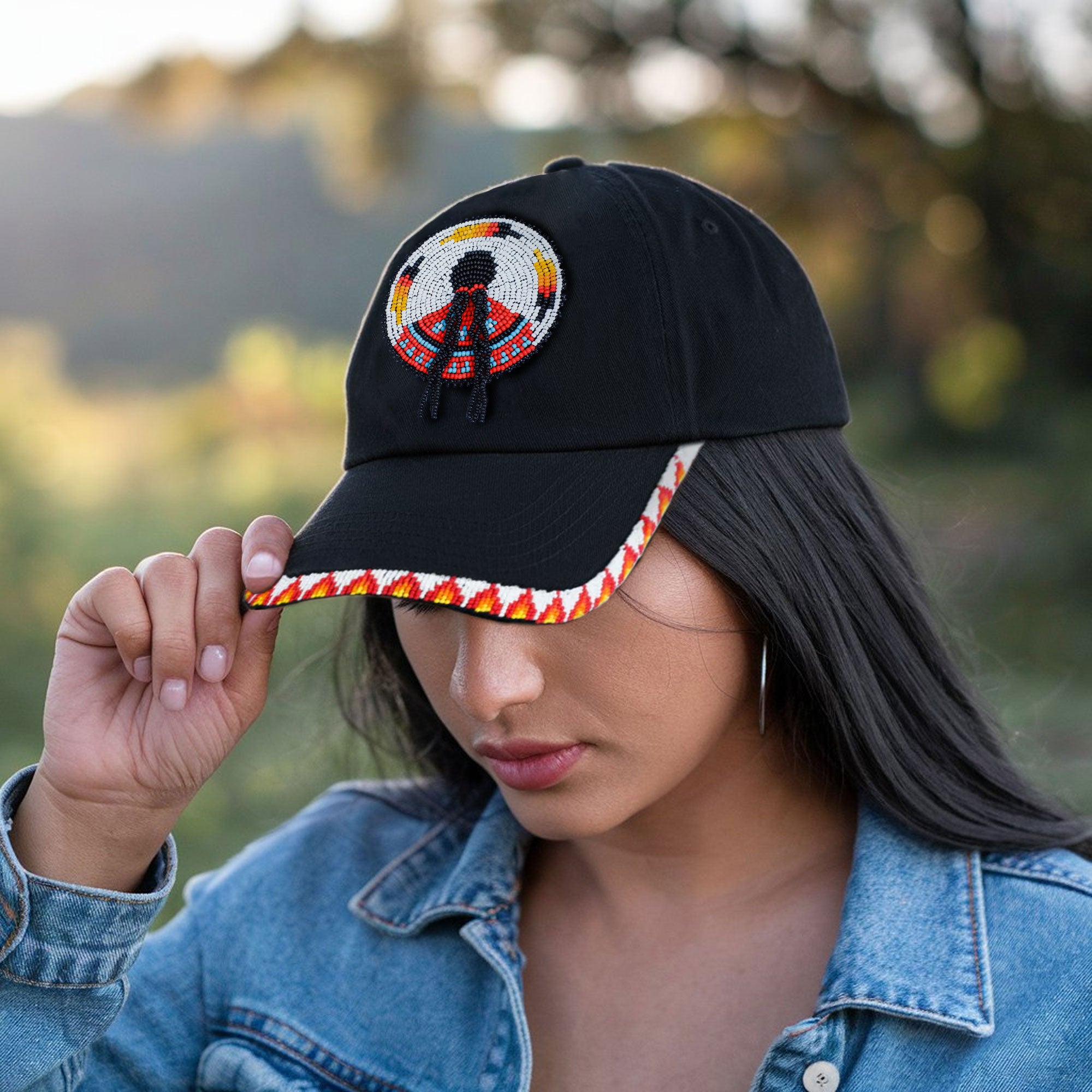 SALE 50% OFF - MMIW Indigenous Women Handmade Beaded Cap WCS
