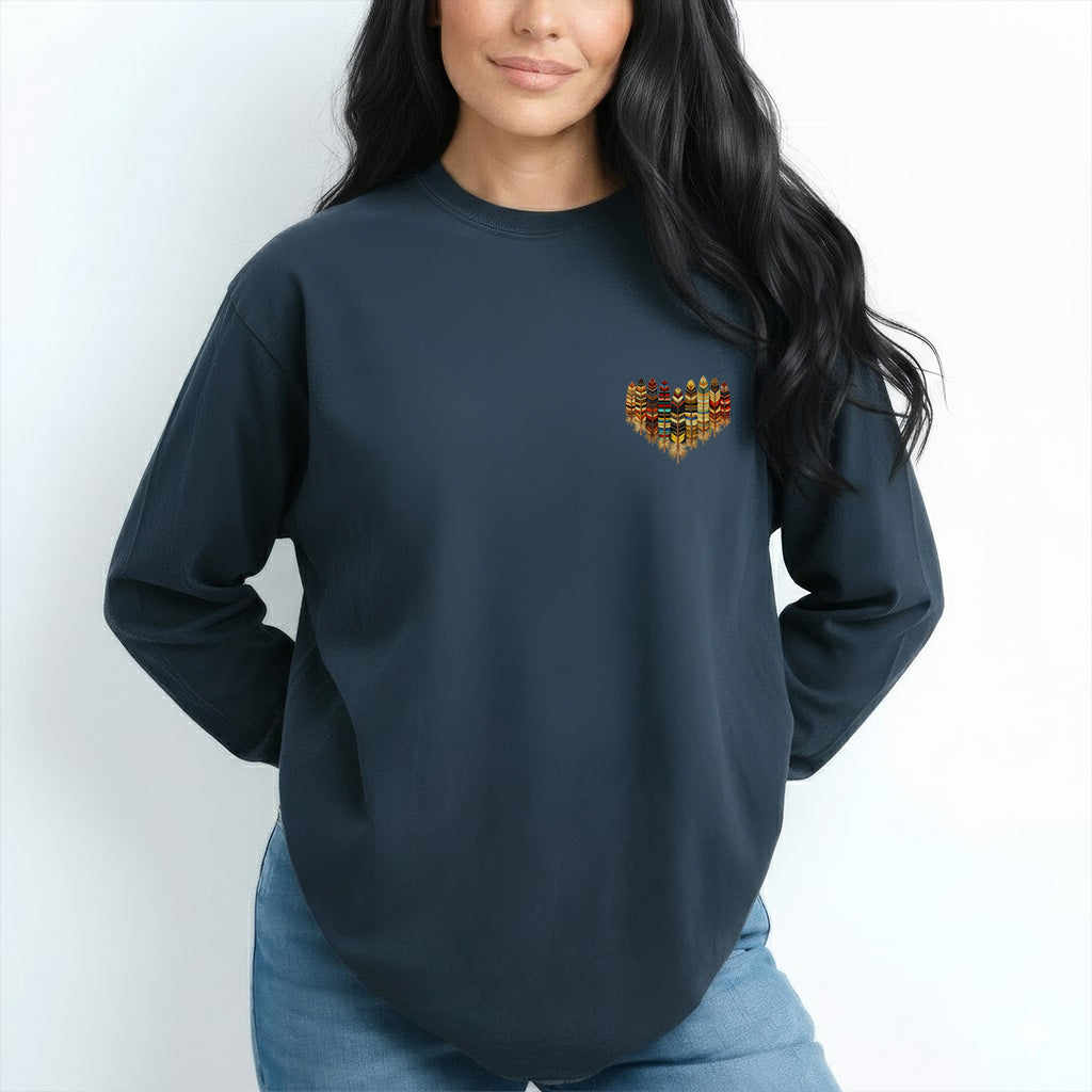 [Two Sides] Feathers Appear When Angels Are Near – Indigenous Women Native American Unisex Tank Top/Long Sleeve/Hoodie Zip