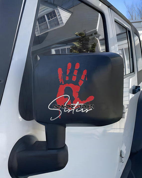 No More Stolen Sisters Red Hand Decal - MMIW Awareness