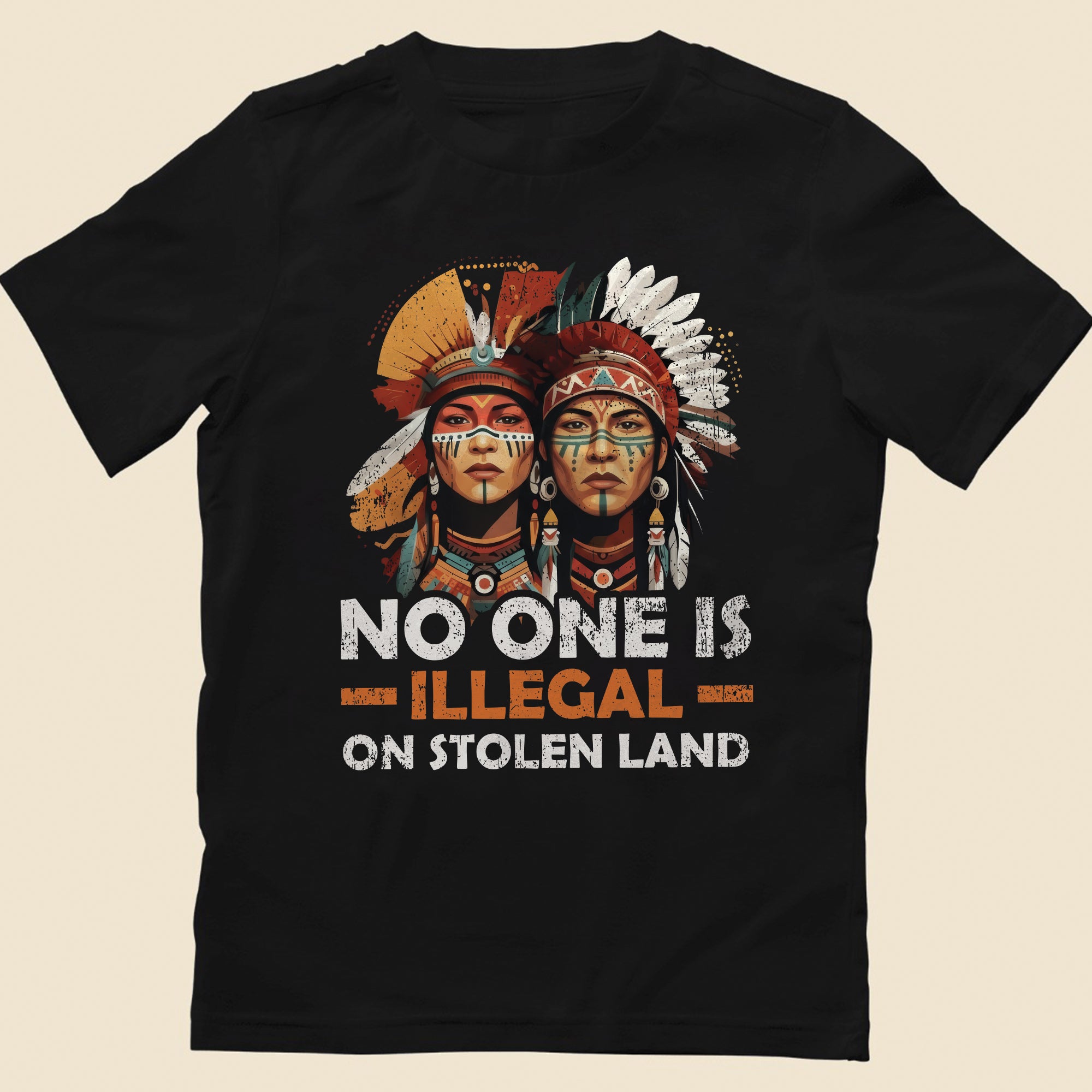 No One Is Illegal On Stolen Land - Unisex T-Shirt/T-Shirt V-Neck/Hoodie/Sweatshirt N87