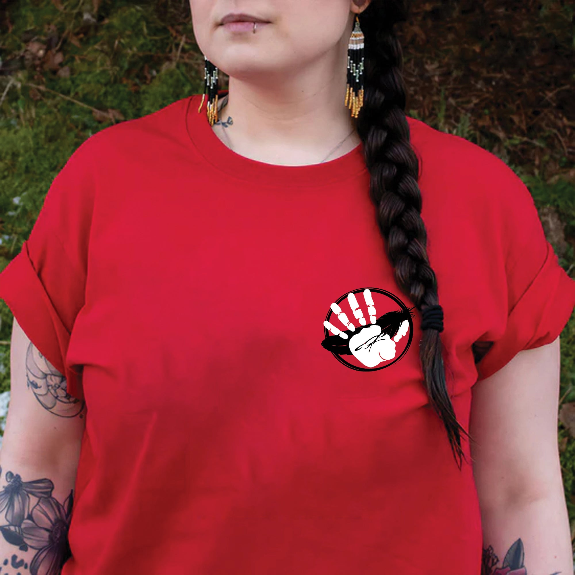 No More Stolen Sisters MMIW Native Women Awareness Unisex T-shirt/T-shirt V-Neck/Hoodie/Sweatshirt-Two Sides