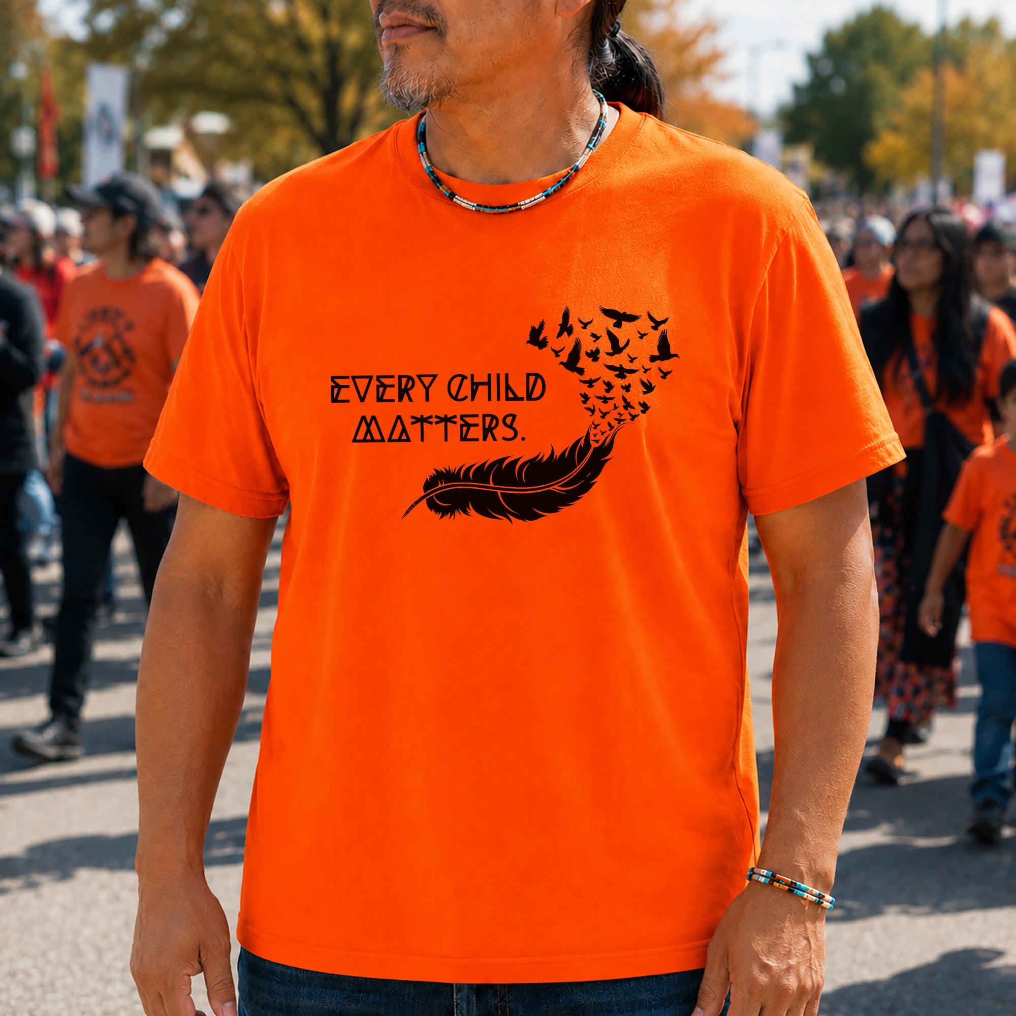 Feather Flying Birds Every Child Matters Orange Shirt Day Unisex T-shirt/Hoodie/Sweatshirt/V-Neck T-shirt