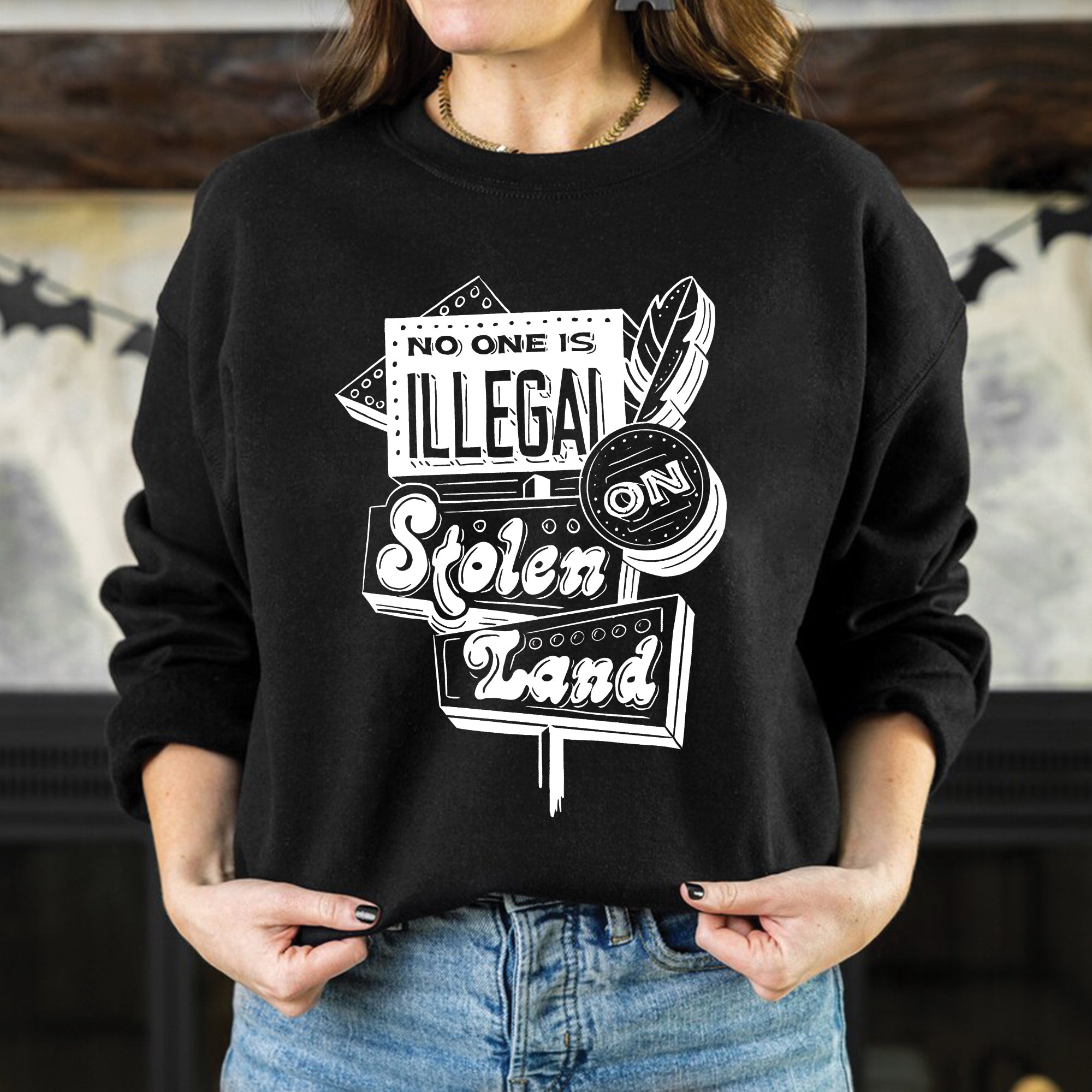 No One Is Illegal On Stolen Land Indigenous Protest Unisex T-shirt/V-neck T-shirt/Hoodie/Sweatshirt