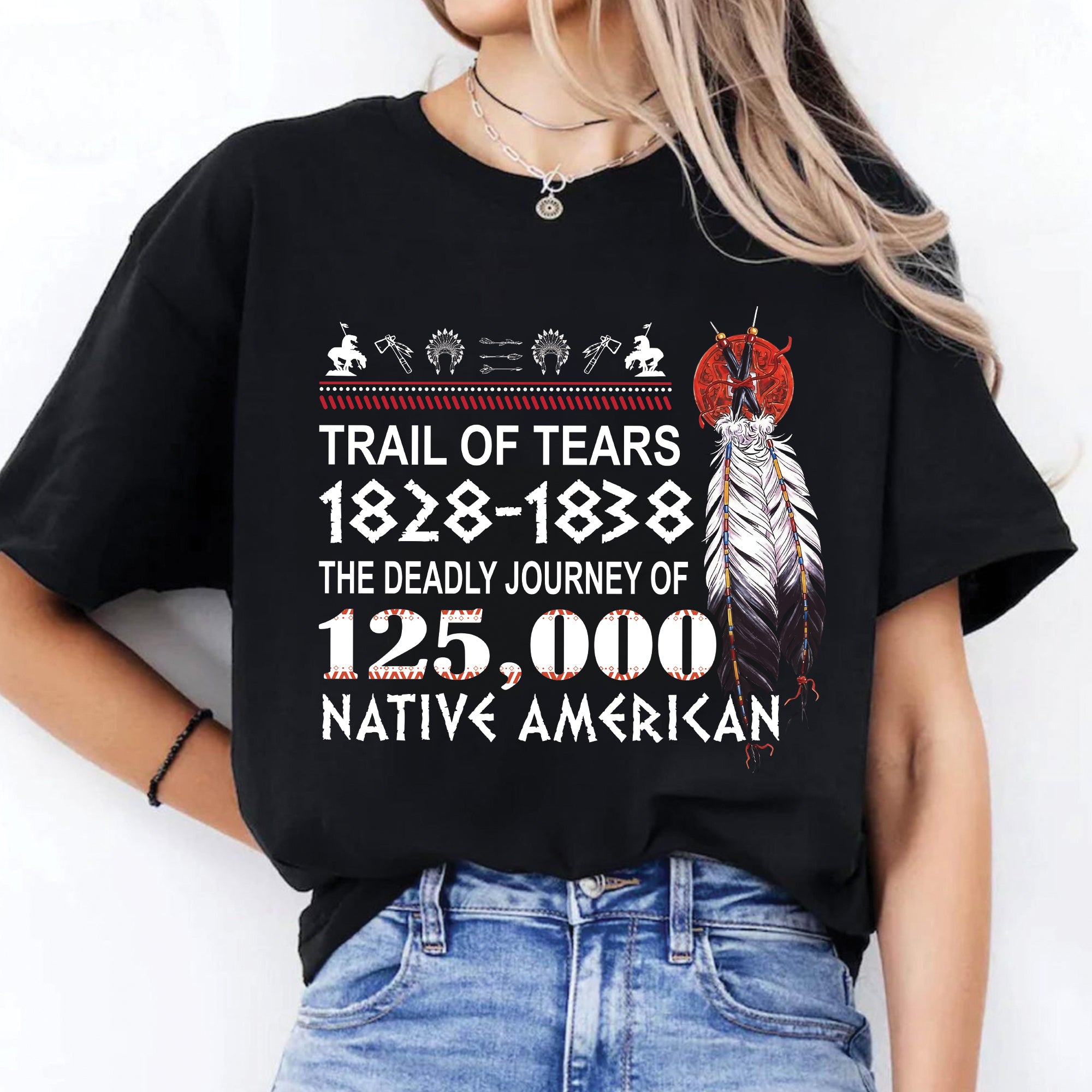 Trail of Tears 1828–1838 – The Deadly Journey of 125,000 Native American Lives Unisex T-shirt/T-shirt V-neck/Hoodie/Sweatshirt