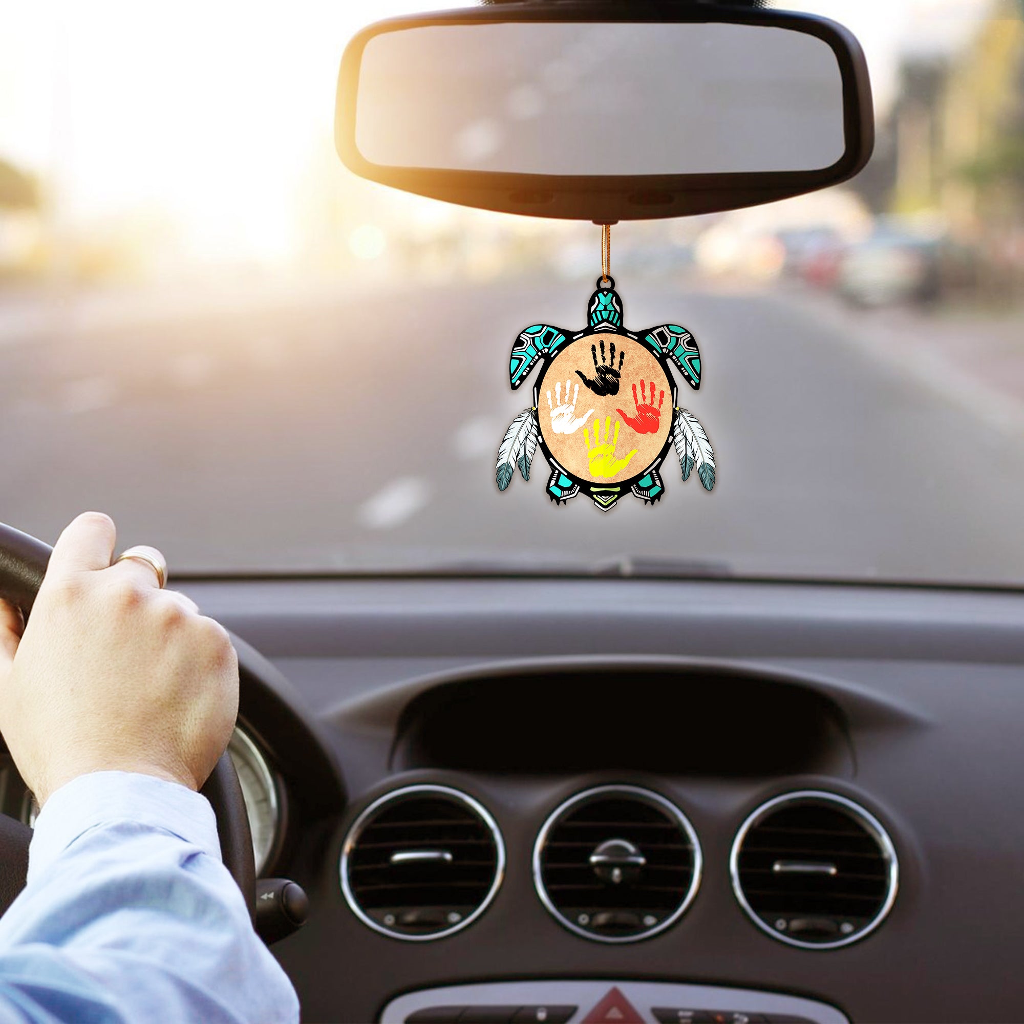 Sacred Turtle Handprint Native American - Unique Christmas Gift Decor Flat Acrylic