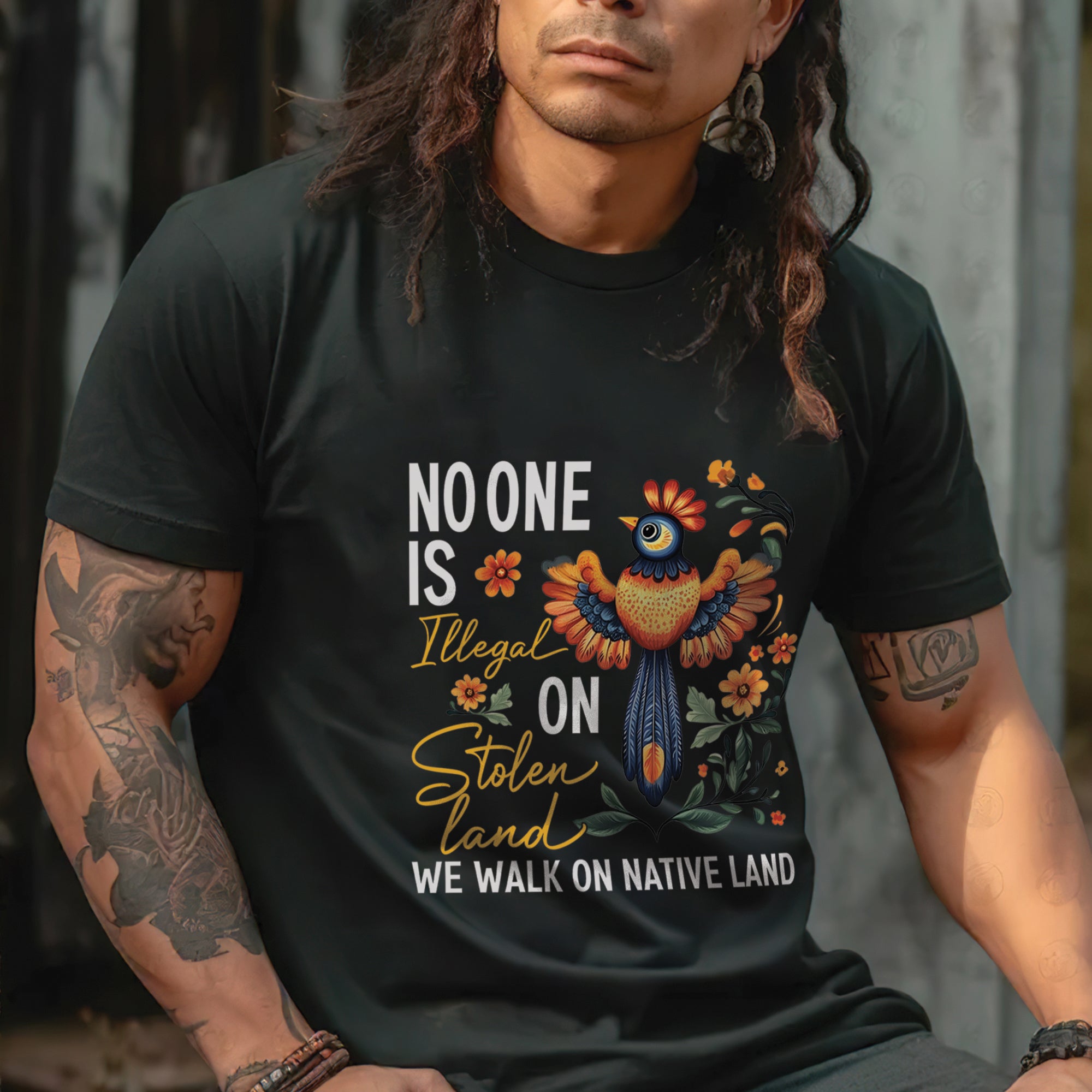 No One Is Illegal On Stolen Land - Unisex T-Shirt/T-Shirt V-Neck/Hoodie/Sweatshirt N57