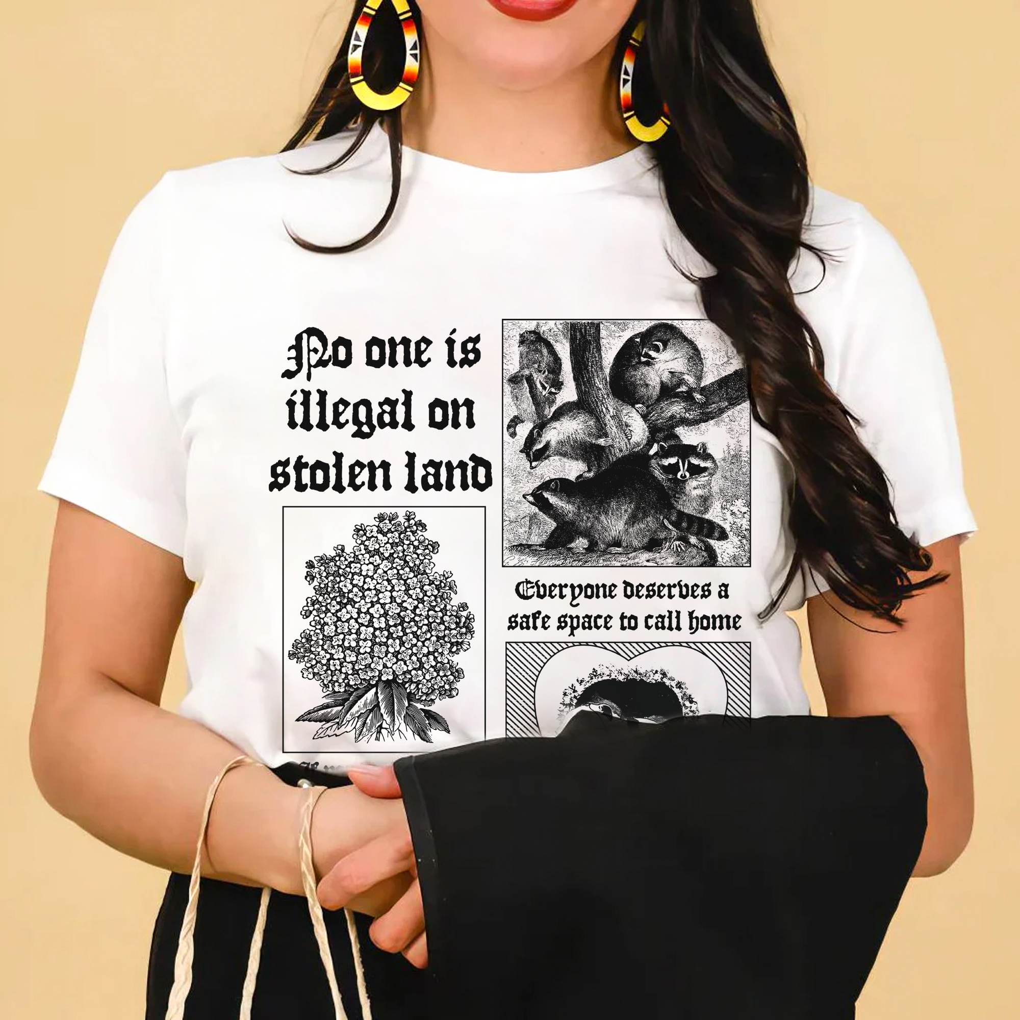 No One Is Illegal On Stolen Land Unisex T-Shirt/T-Shirt V-Neck/Hoodie/Sweatshirt – For Social Justice Advocates