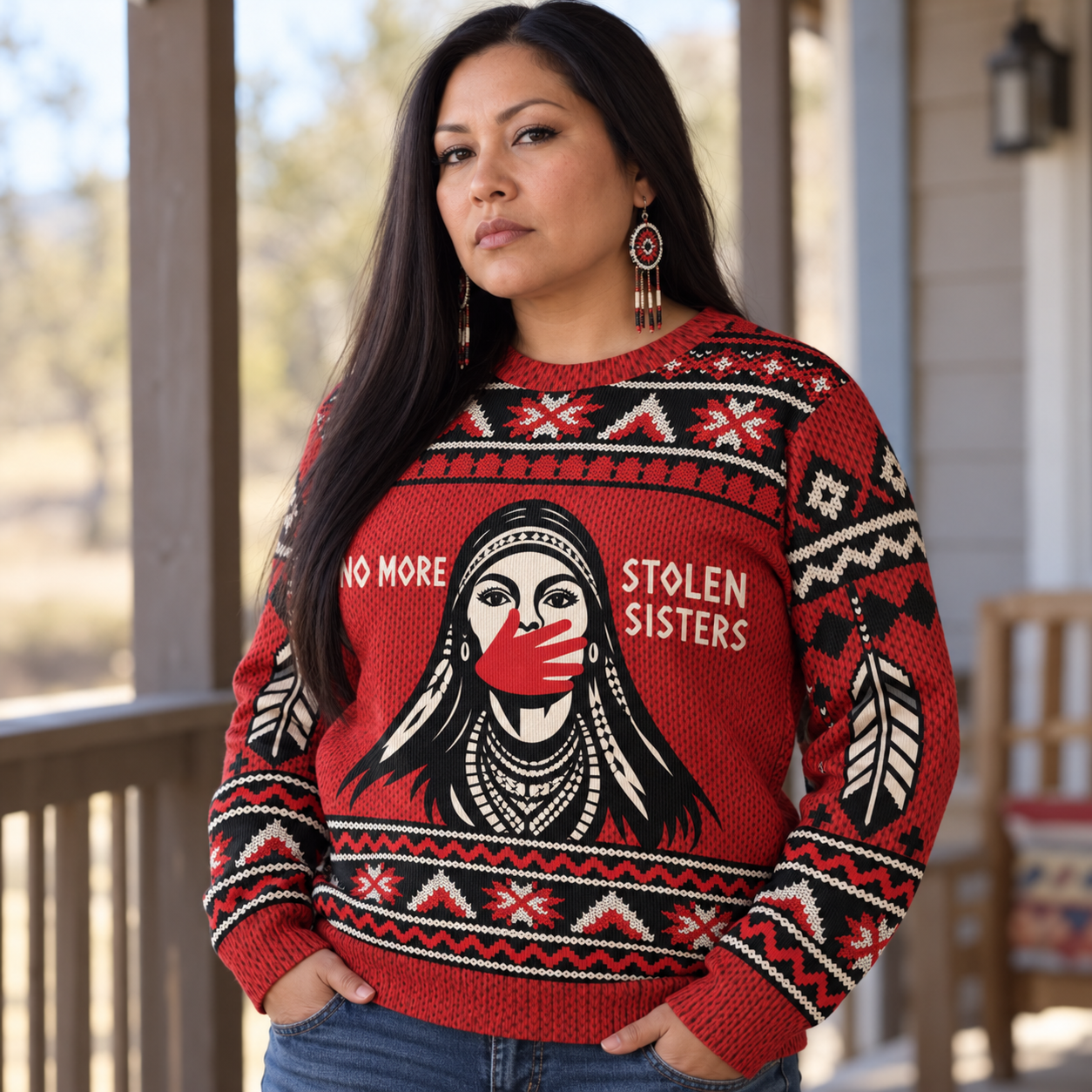 MMIW Awareness - No More Stolen Sisters Ugly Sweater Unisex