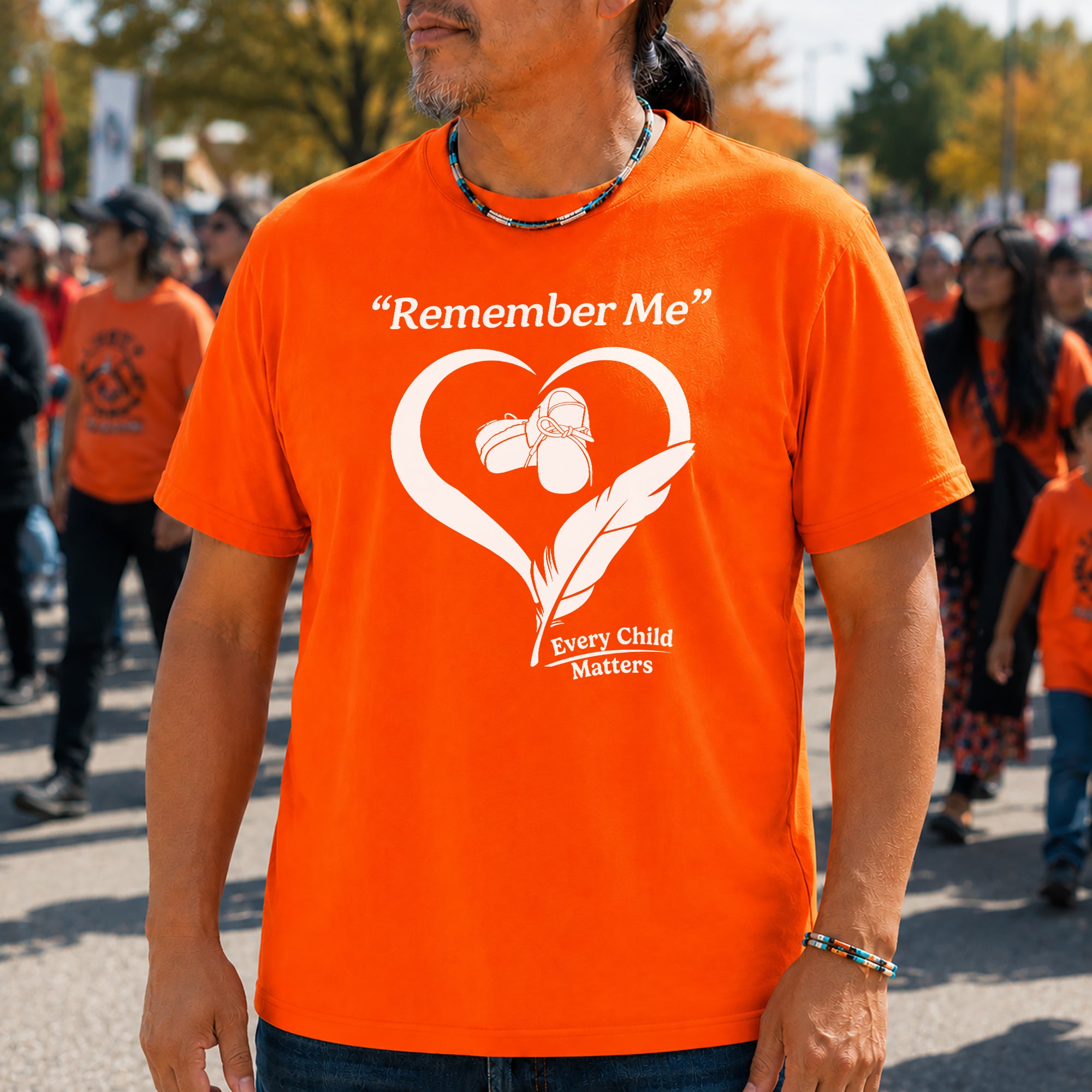 Remember Me Every Child Matters Heart Feather Orange Shirt Day Unisex T-shirt/Hoodie/Sweatshirt