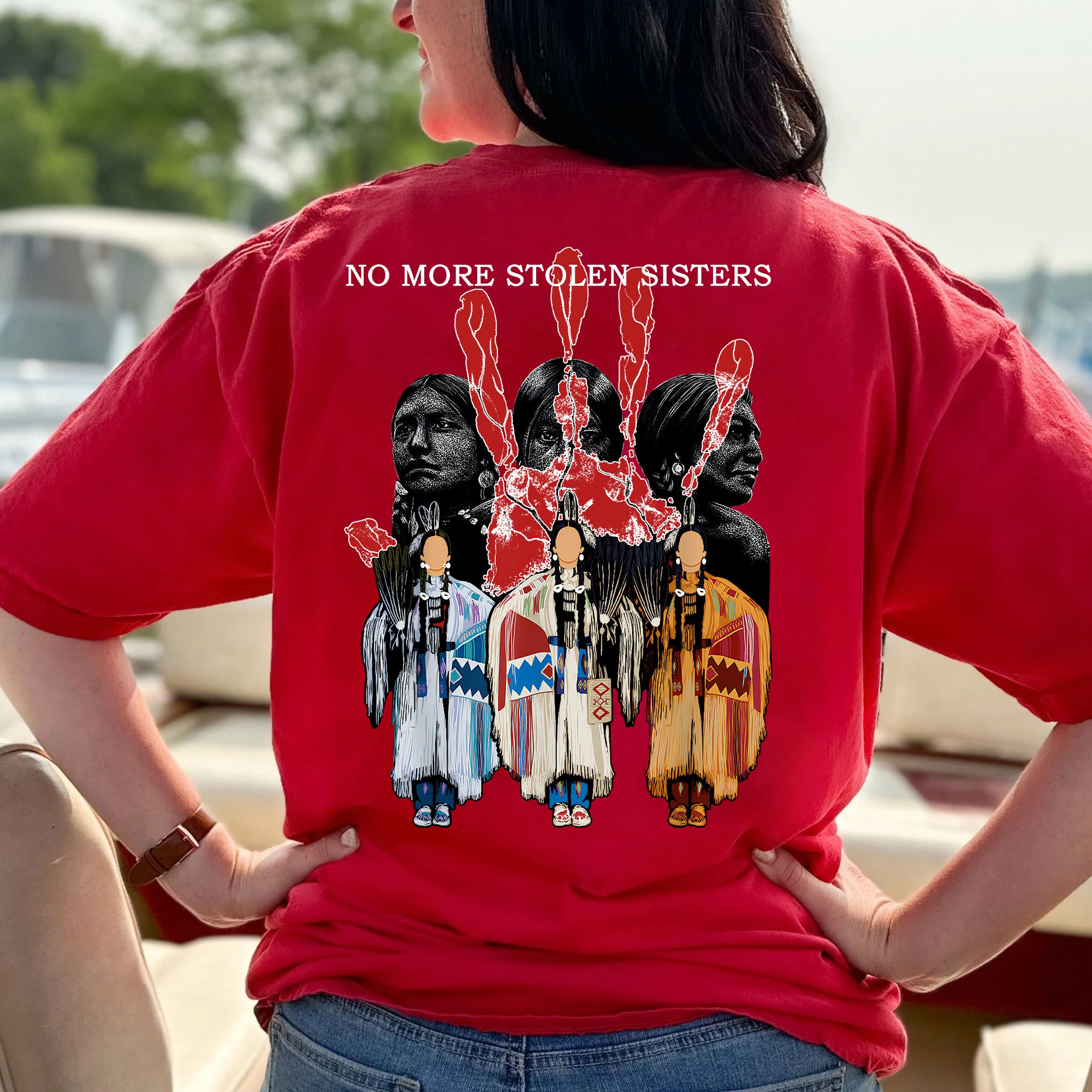 MMIW I Wear Red For My Sisters Native American Unisex T-shirt/T-shirt V-Neck/Hoodie/Sweatshirt
