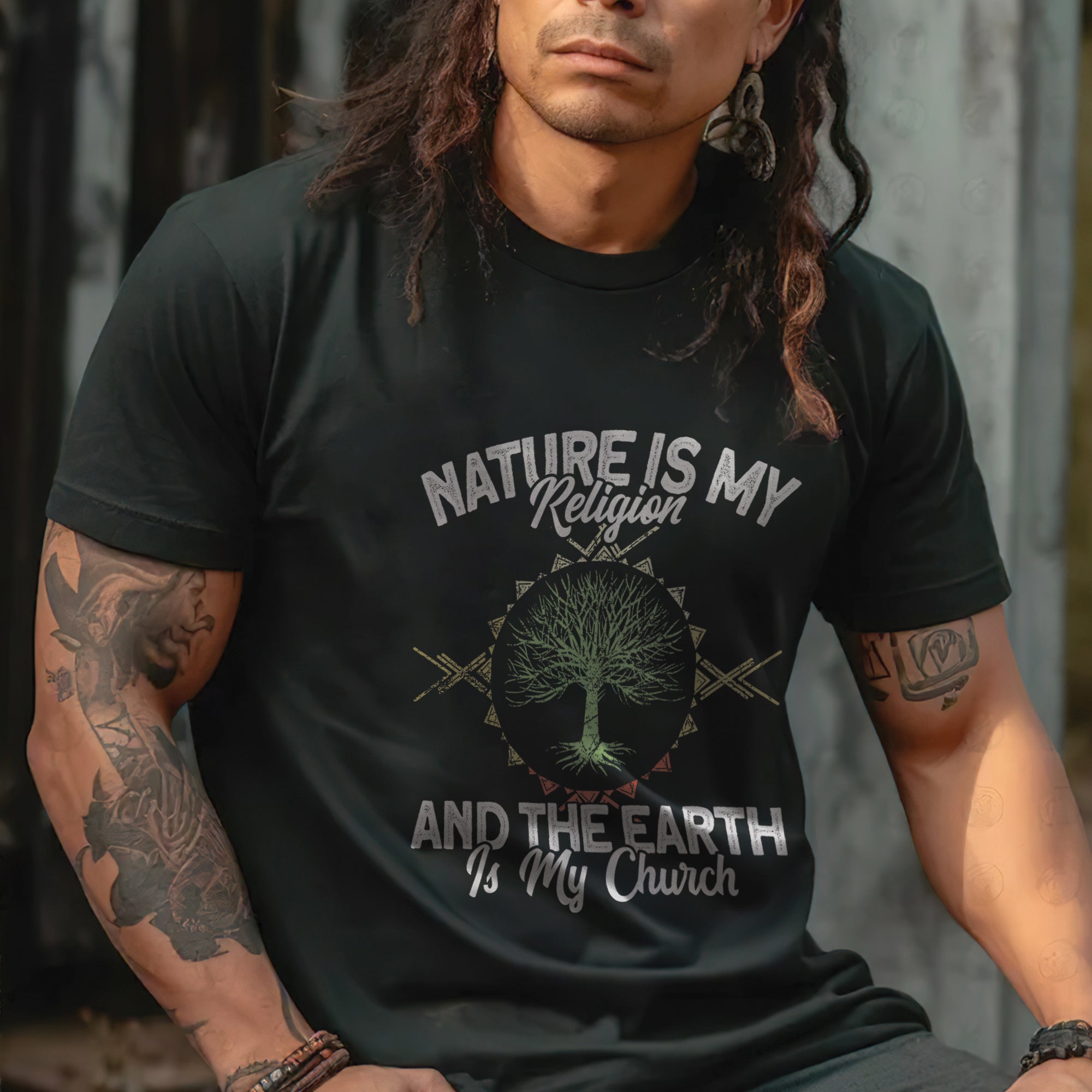 Nature Is My Religion And The Earth Is My Church Unisex T-Shirt/T-Shirt V-Neck/Hoodie/Sweatshirt - N33