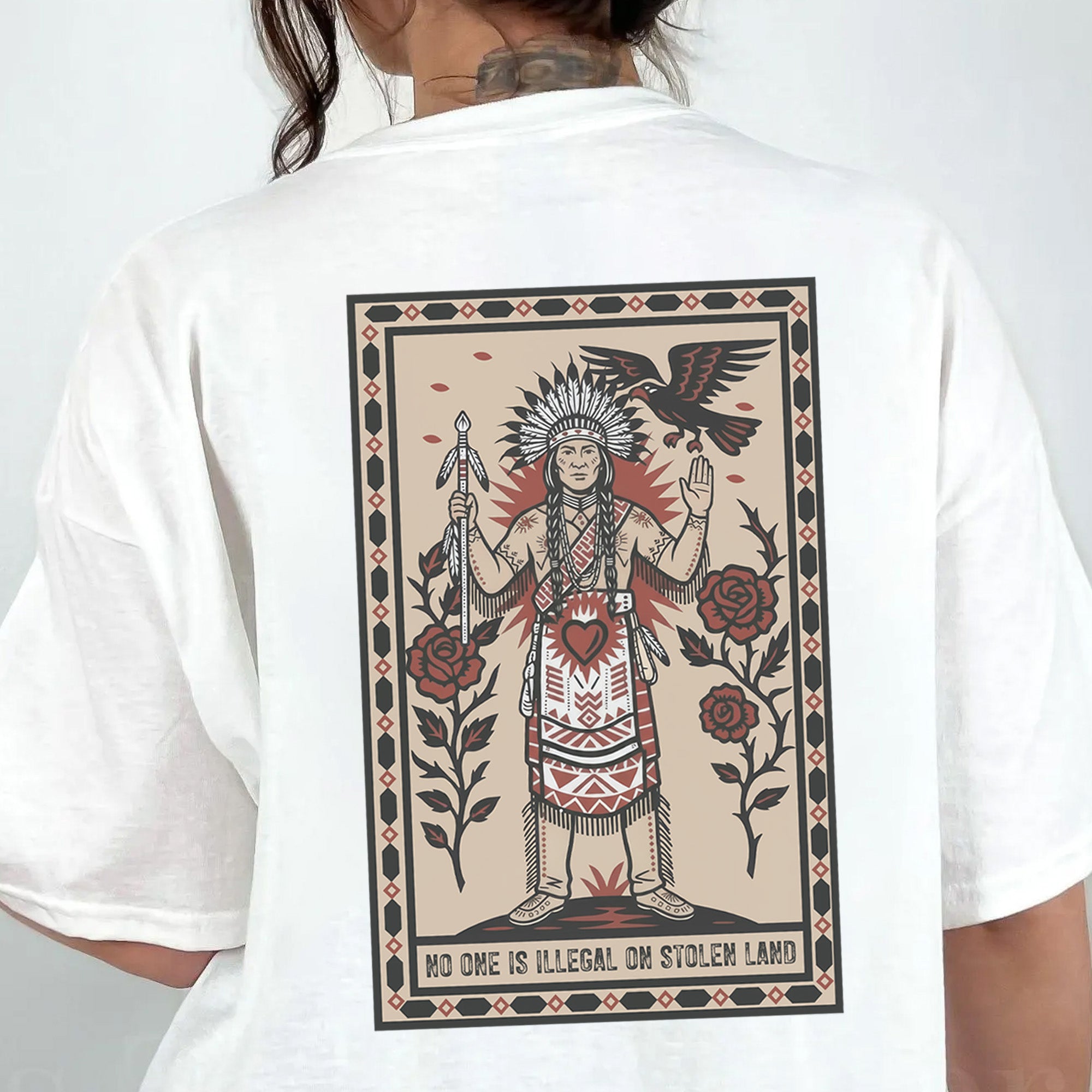 [Two Sides] No One Is Illegal On Stolen Land - Unisex T-Shirt/T-Shirt V-Neck/Hoodie/Sweatshirt N52