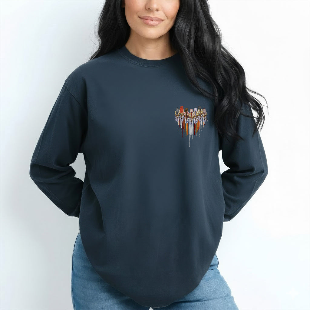 [Two Sides] Native American Feather Heart Indigenous Women Unisex Tank Top/Long Sleeve/Hoodie Zip
