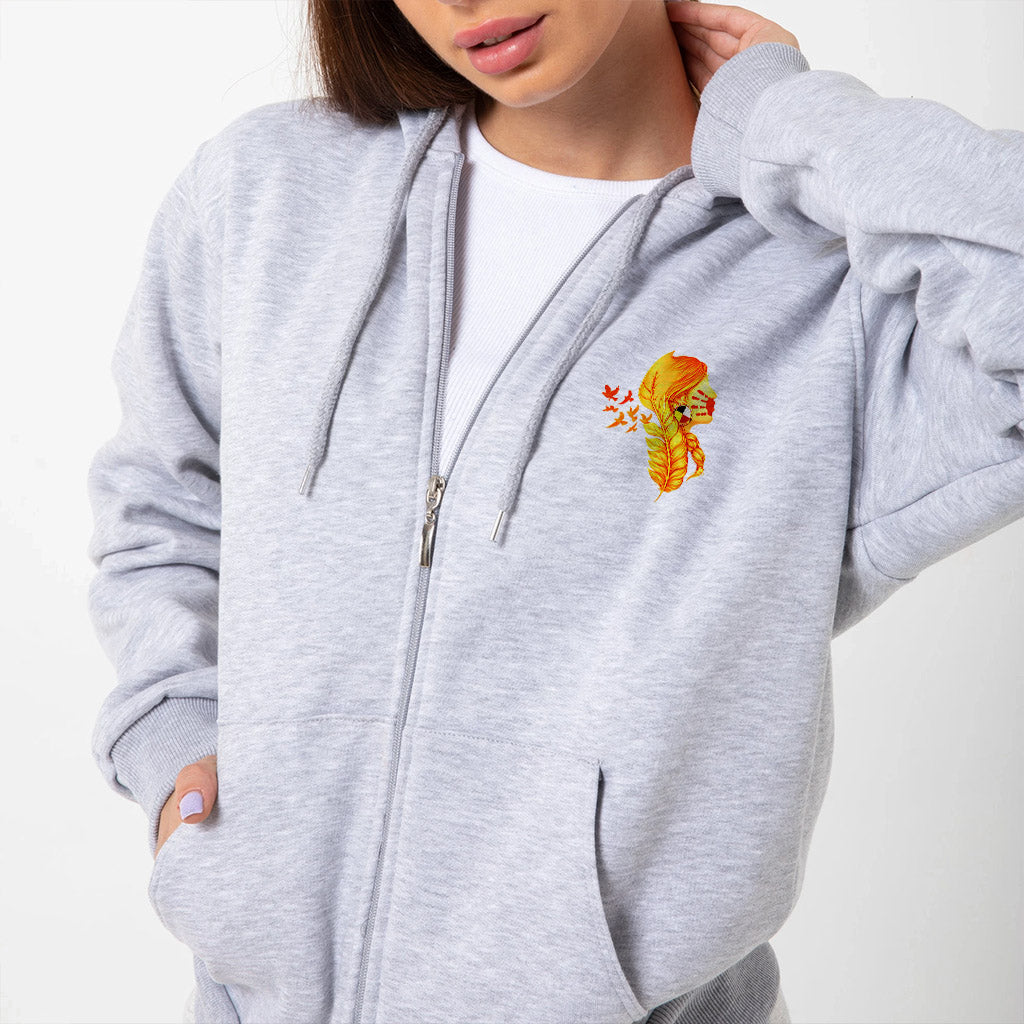 [Two Sides] Justice for MMIW Hoodie - Indigenous Woman with Feather Design Unisex Tank Top/Long Sleeve/Hoodie Zip