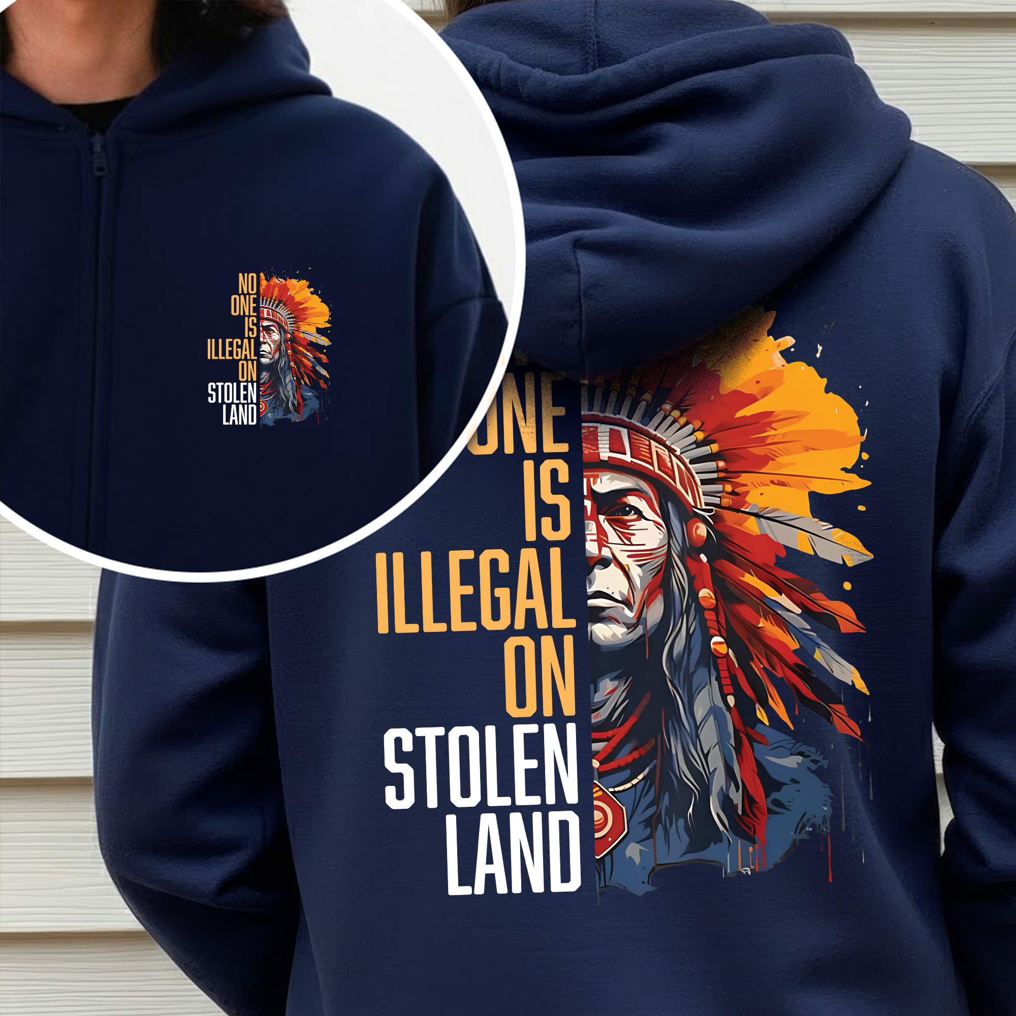 [Two Sides] No One Is Illegal On Stolen Land Unisex Tank Top/Long Sleeve/Hoodie Zip