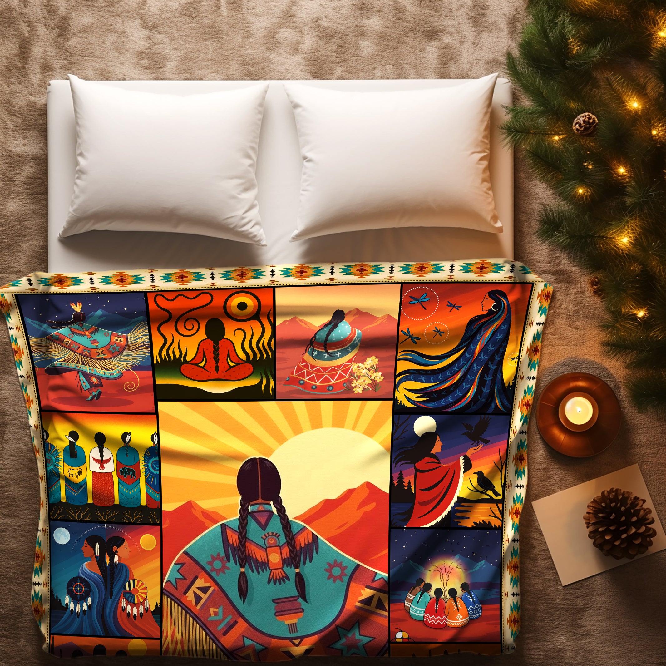 Essence of Indigenous Women Blanket Soft And Warm Fleece Blanket